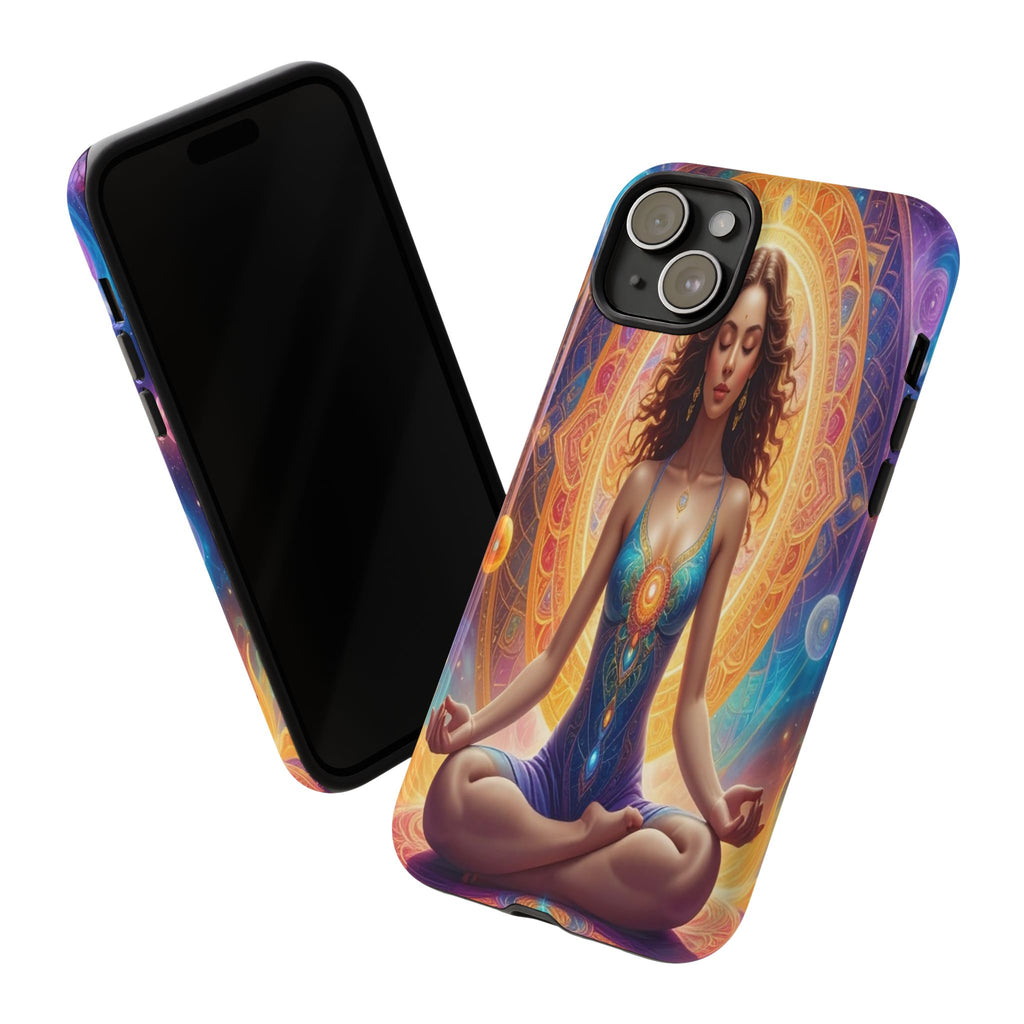 Cosmic Awakening: Spiritual Meditation Mandala, Celestial Energy Visualization - L’Art Suprême Phone Case