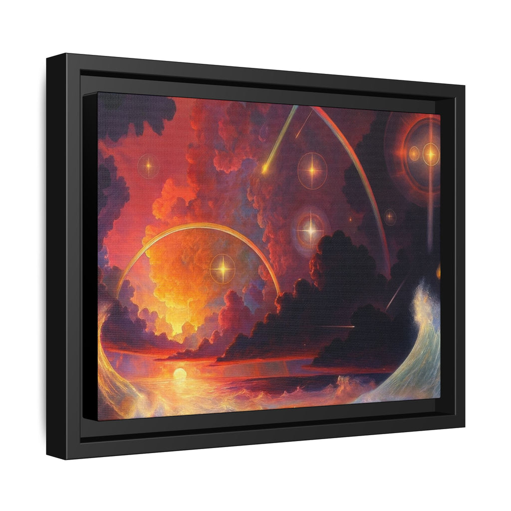 "Celestial Tides" – Framed Canvas Print