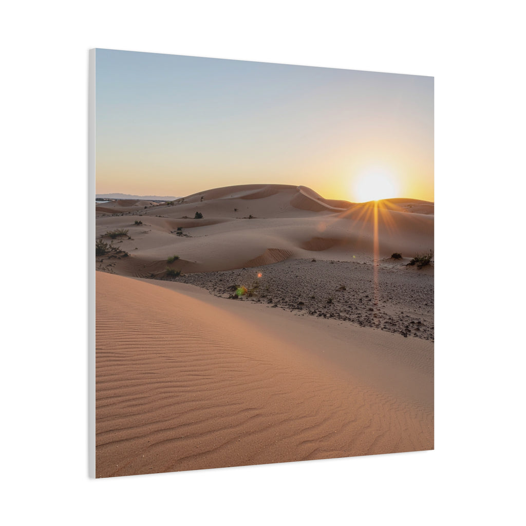 Daybreak in the Desert: Golden Sands at Sunrise, Arid Landscape Panorama - L’Art Suprême Canvas