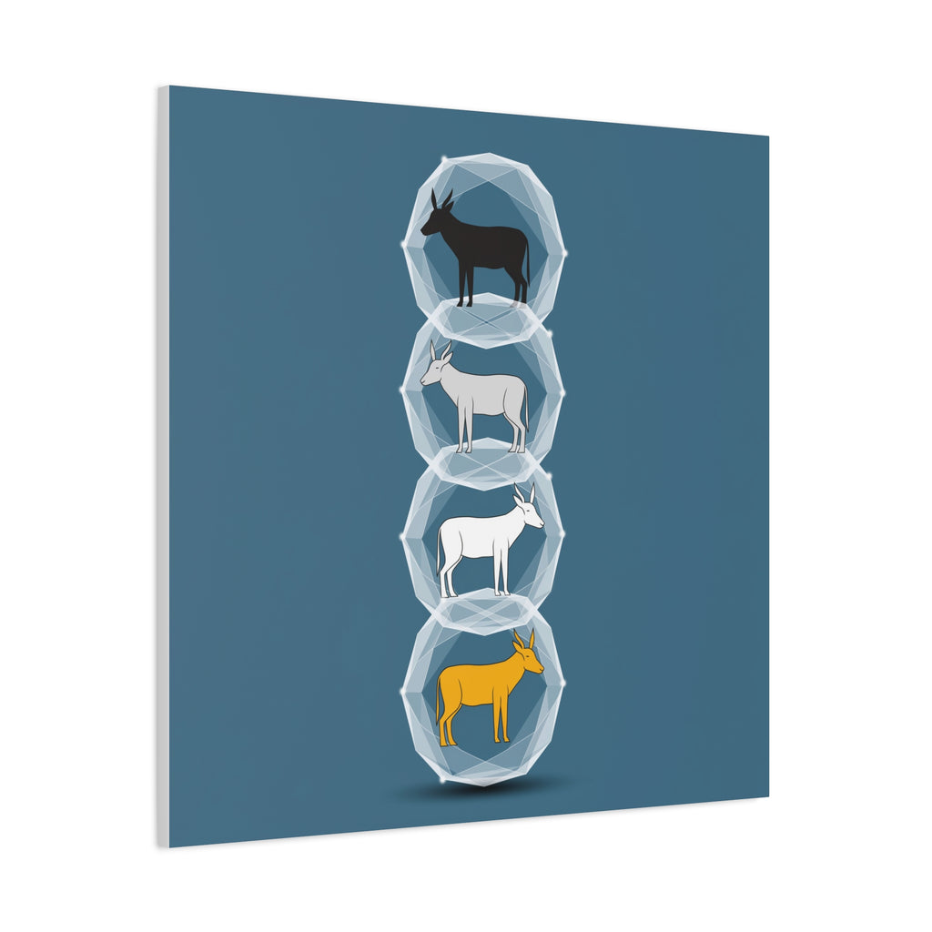 Encapsulated Ascent: Geometric Animal Silhouettes, Minimal Vertical Progression - L’Art Suprême Canvas