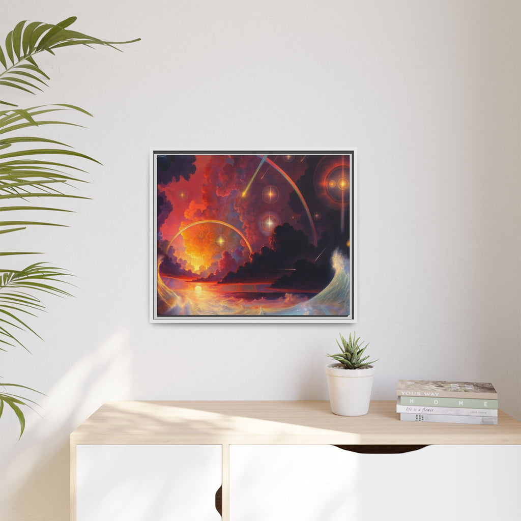 "Celestial Tides" – Framed Canvas Print