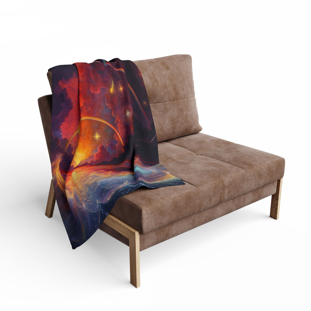 "Celestial Tides" – Dreamscape Fleece Blanket