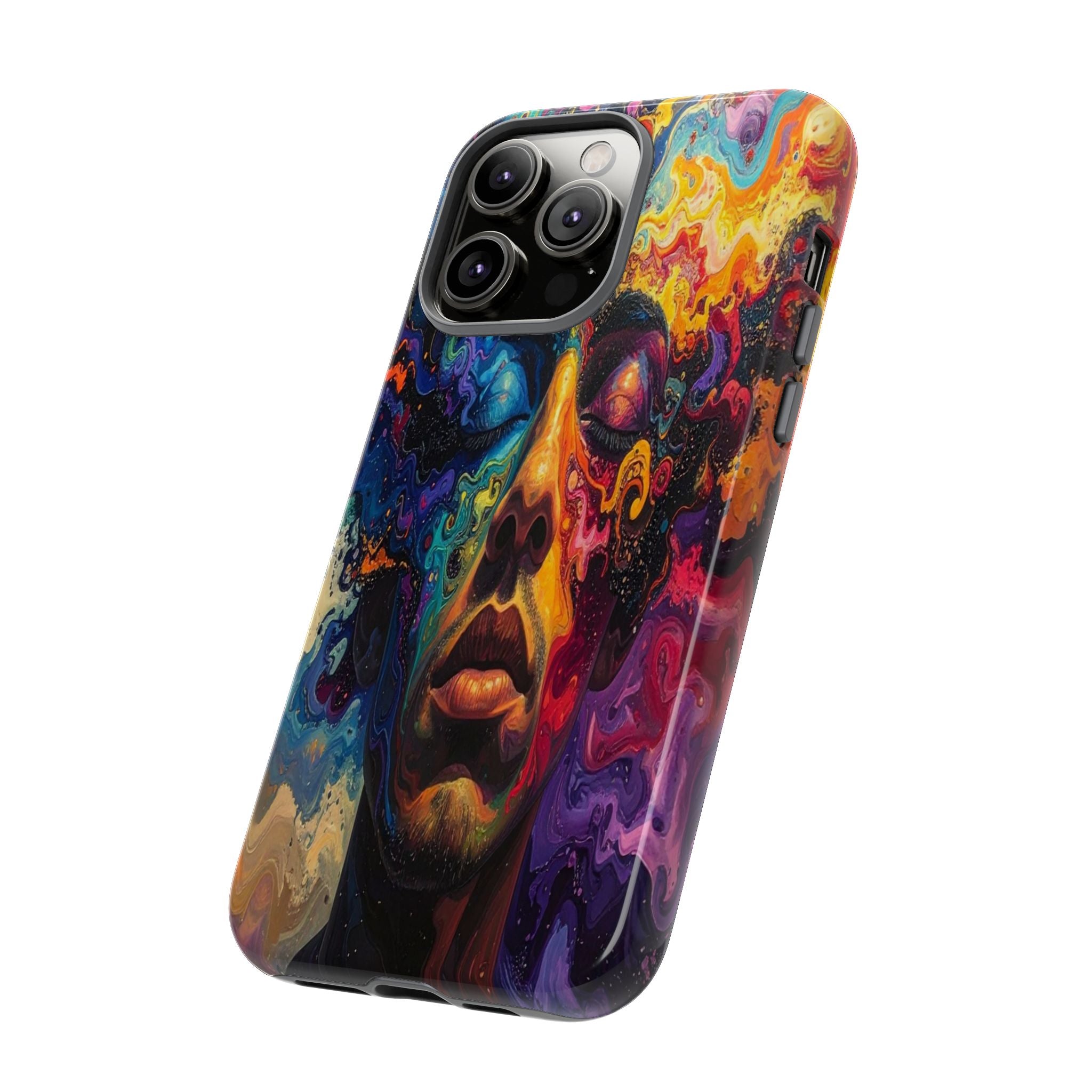 Psyche Unbound: Chromatic Consciousness, Digital Portrait Exploration - L’Art Suprême Phone Case