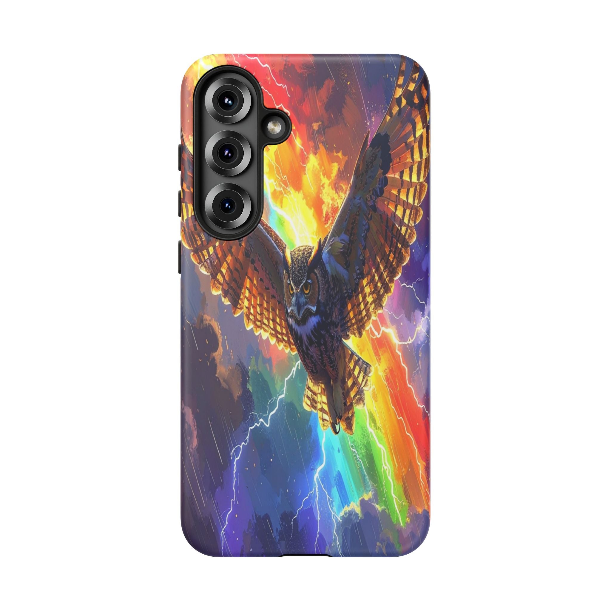Thunderwing: Ethereal Owl in Electric Storm, Digital Fantasy Artwork - L’Art Suprême Phone Case
