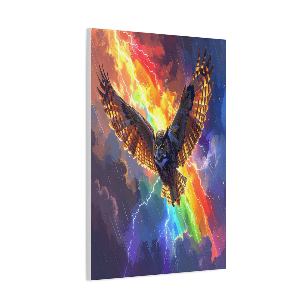 Thunder Spirit: Elemental Owl Ascension, Digital Fantasy Artwork - L’Art Suprême Canvas