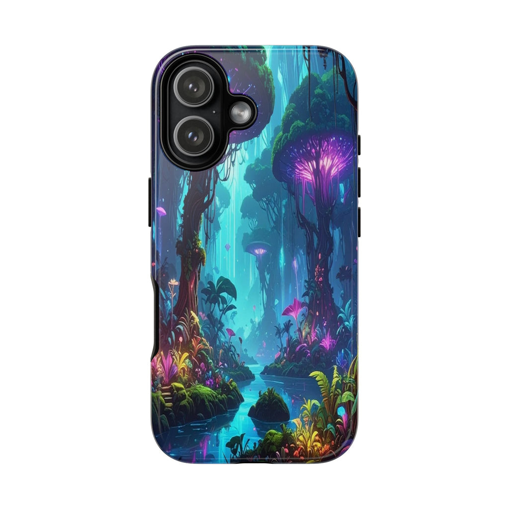 Bioluminescent Dreamscape: Ethereal Forest Fantasy, Digital Luminescence Illustration - L’Art Suprême Phone Case