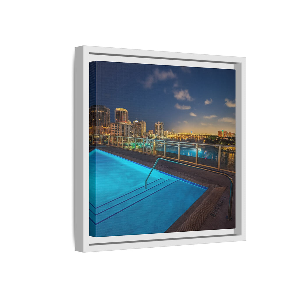 "Skyline Reflections" – Framed Canvas Print