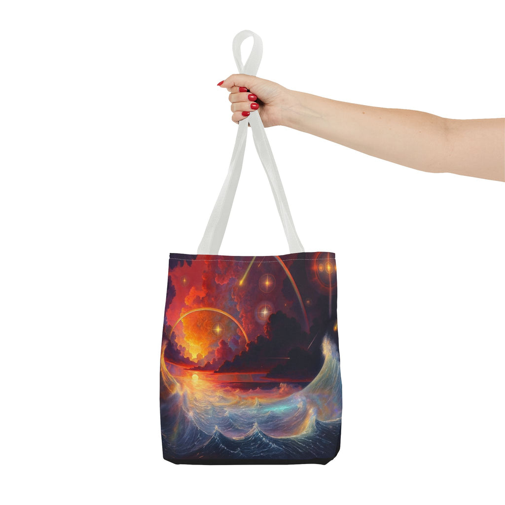 “Celestial Tides” – Cosmic Chaos x Ocean Calm Tote