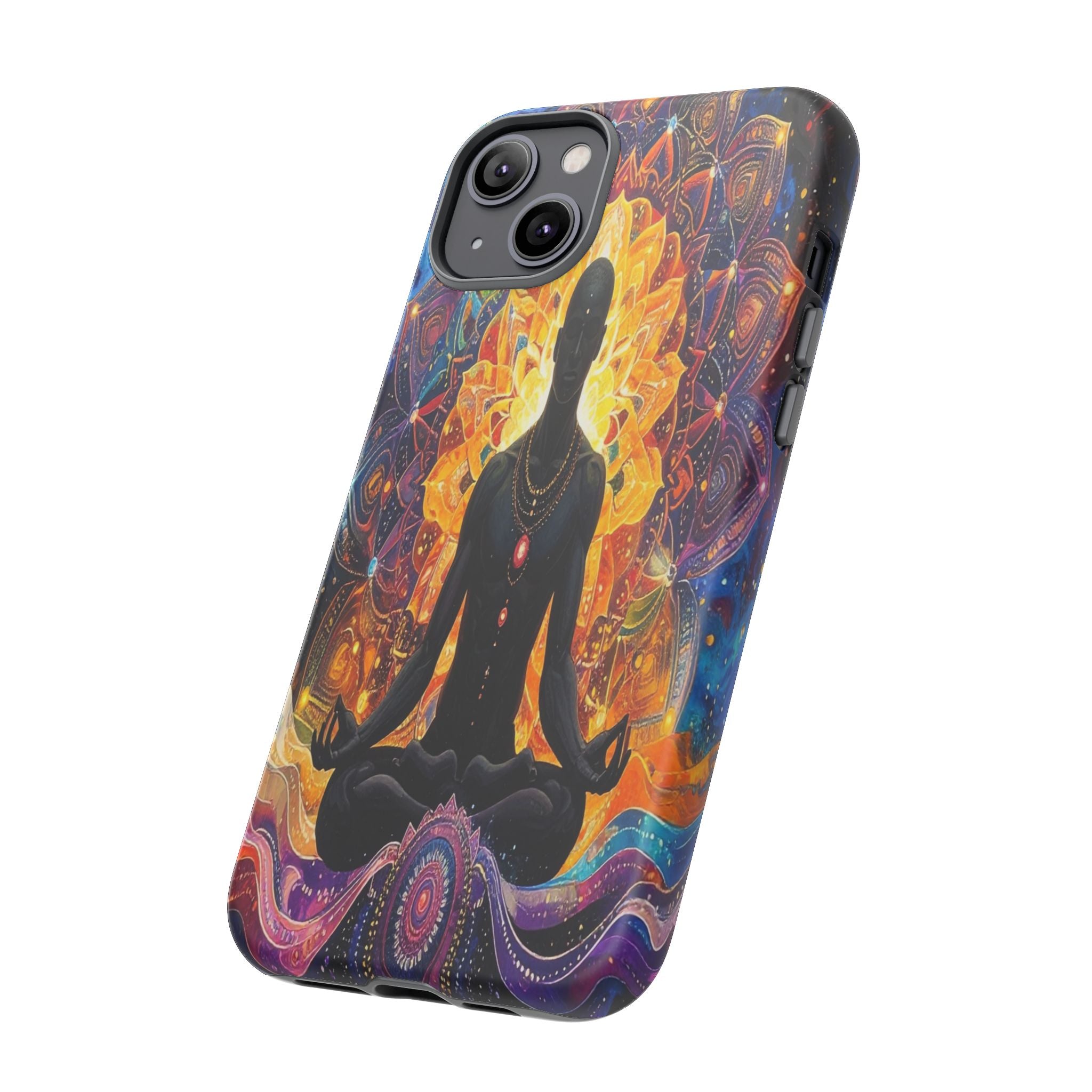 Cosmic Awakening: Spiritual Meditation Mandala, Chakra Energy Visualization - L’Art Suprême Phone Case
