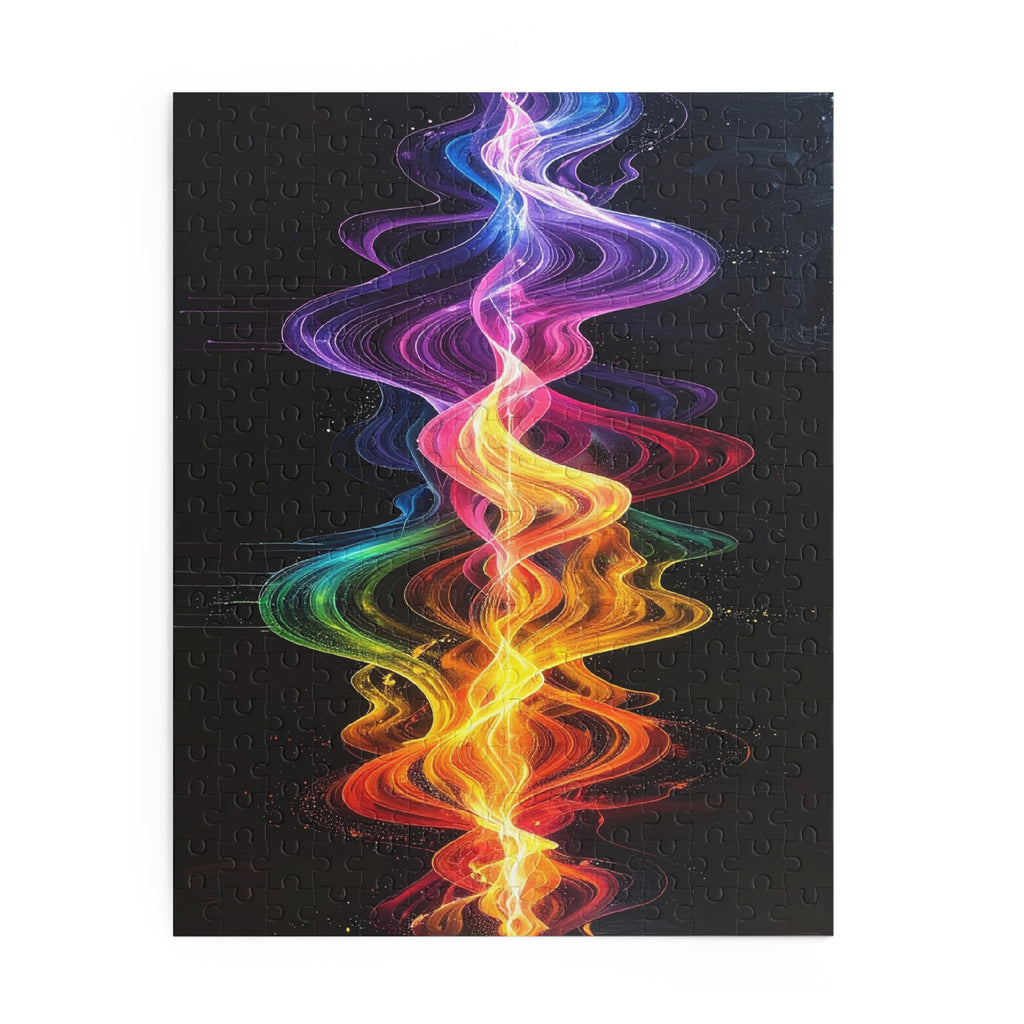 Wavelength Symphony: Digital Sound Wave Art, Vibrant Color Spectrum Visualization -  L'Art Puzzle