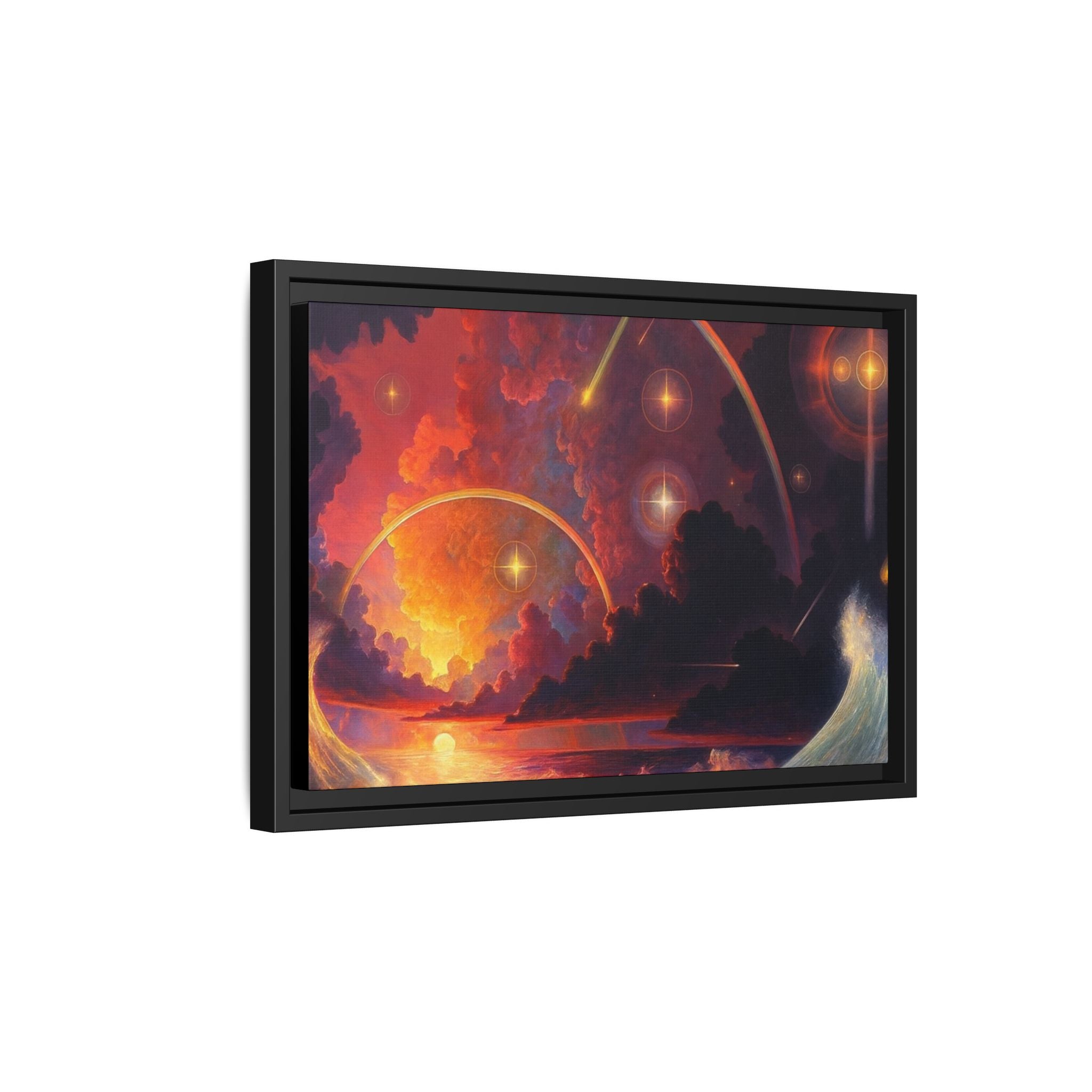 "Celestial Tides" – Framed Canvas Print