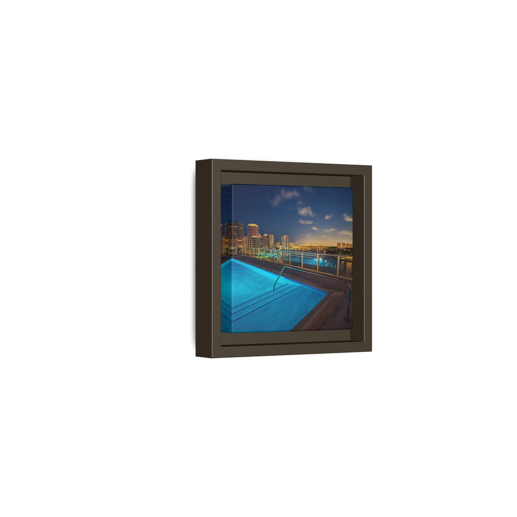 "Skyline Reflections" – Framed Canvas Print