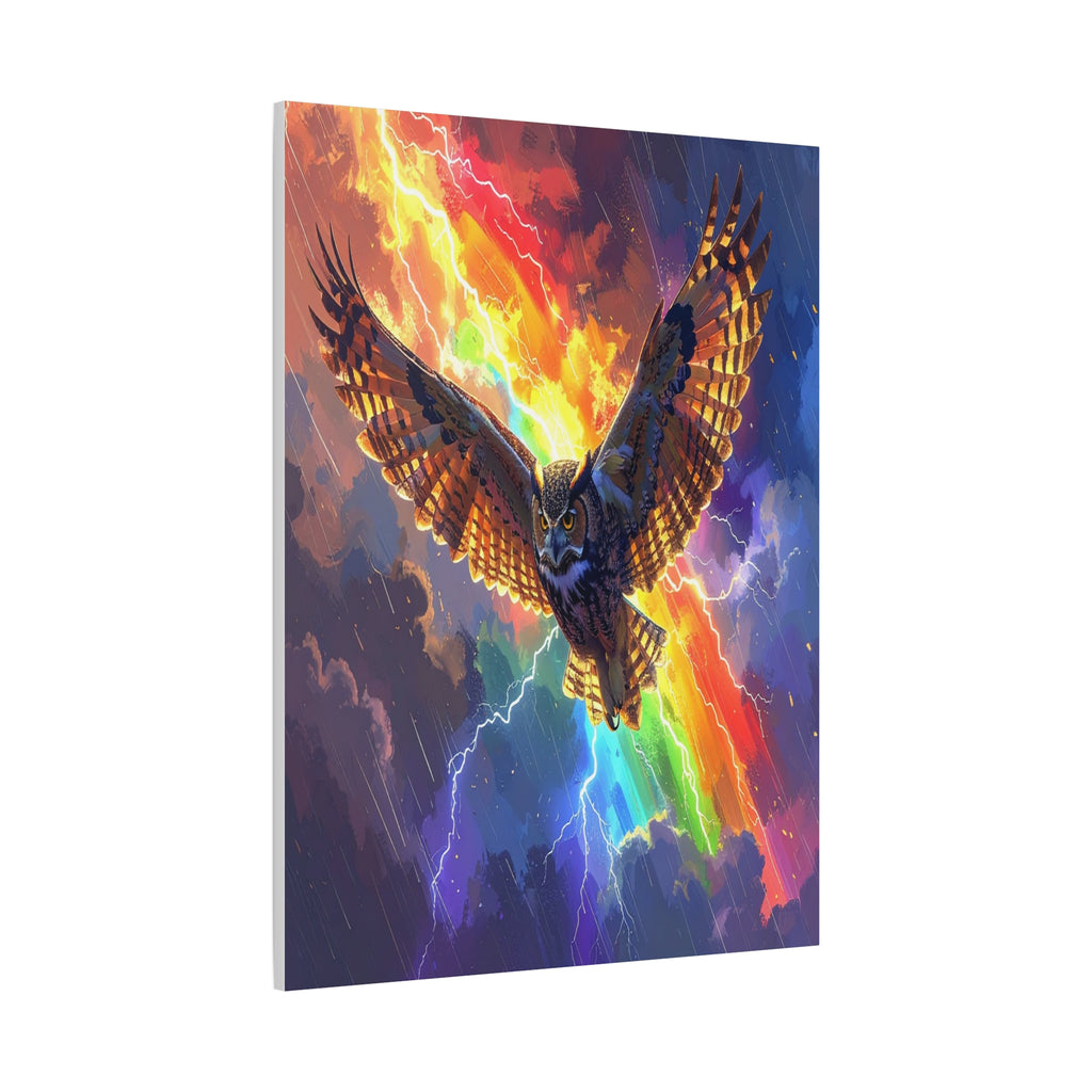 Thunder Spirit: Elemental Owl Ascension, Digital Fantasy Artwork - L’Art Suprême Canvas