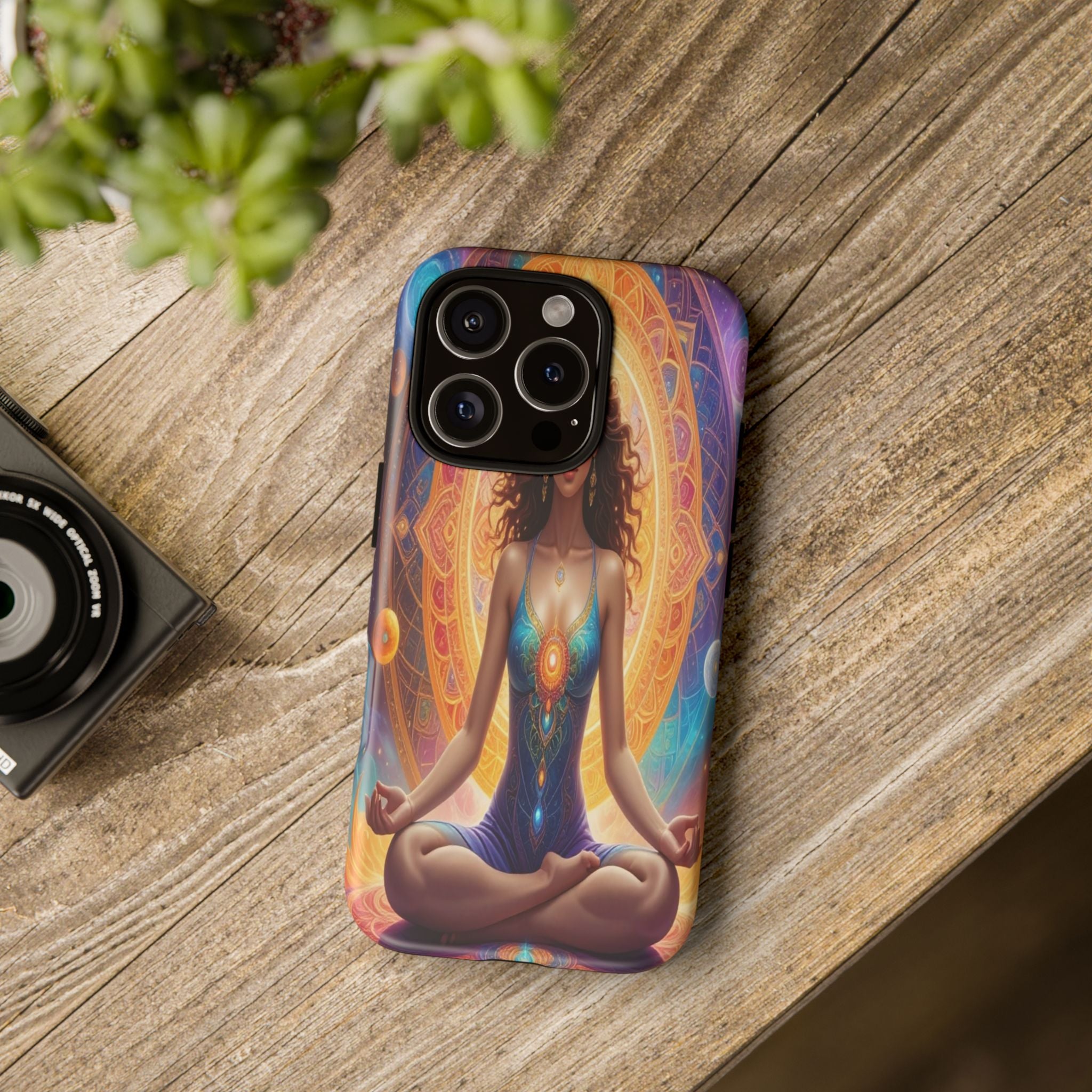 Cosmic Awakening: Spiritual Meditation Mandala, Celestial Energy Visualization - L’Art Suprême Phone Case