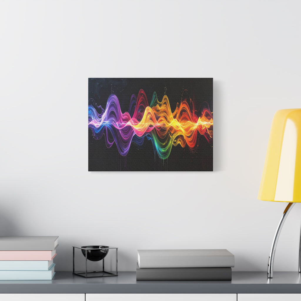 Sonic Spectrum: Digital Sound Wave Visualization, Color Gradient Artwork - L’Art Suprême Canvas