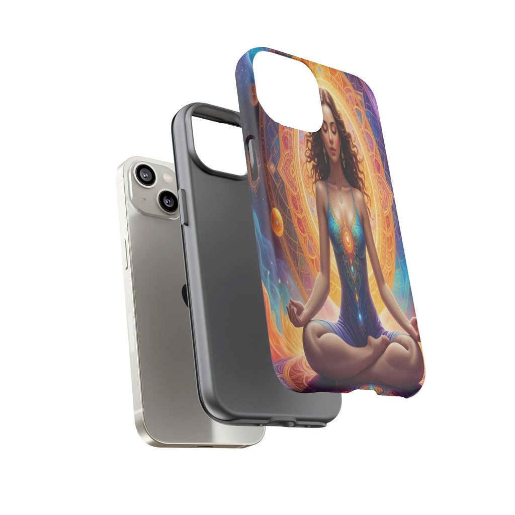Cosmic Awakening: Spiritual Meditation Mandala, Celestial Energy Visualization - L’Art Suprême Phone Case
