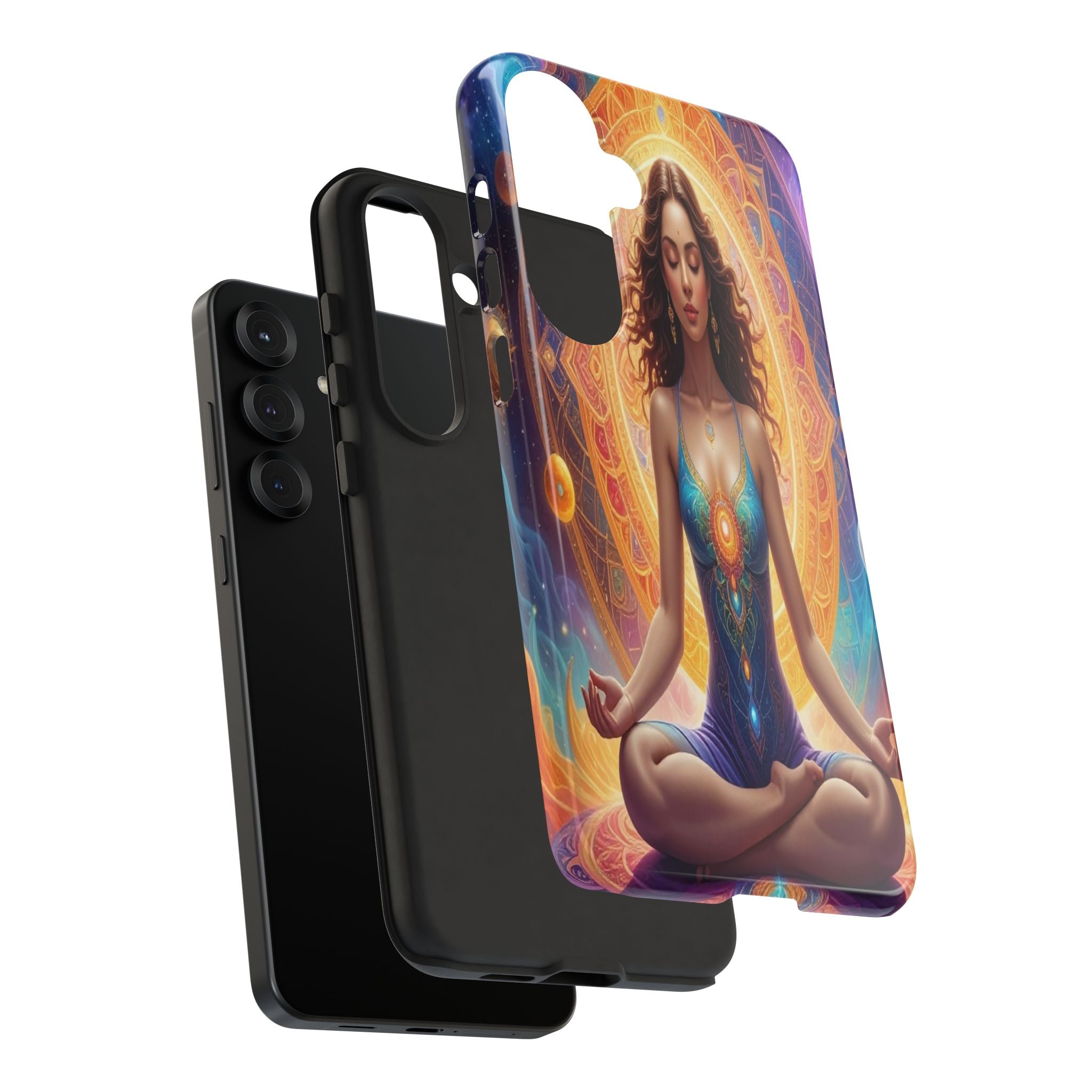 Cosmic Awakening: Spiritual Meditation Mandala, Celestial Energy Visualization - L’Art Suprême Phone Case