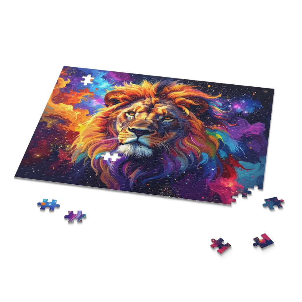 Cosmic Mane: Digital Wildlife Art, Celestial Lion Portrait -  L'Art Puzzle