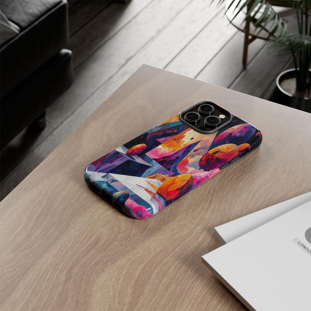 Cosmic Geometrica: Floating Spheres of Abstraction, Digital Dreamscape Dimensions - L’Art Suprême Phone Case