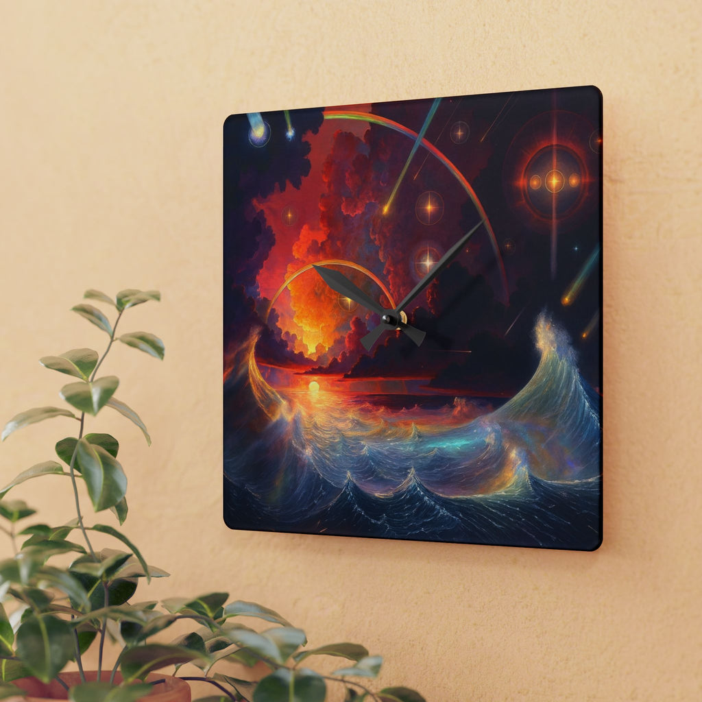 "Celestial Tides" – Acrylic Wall Clock