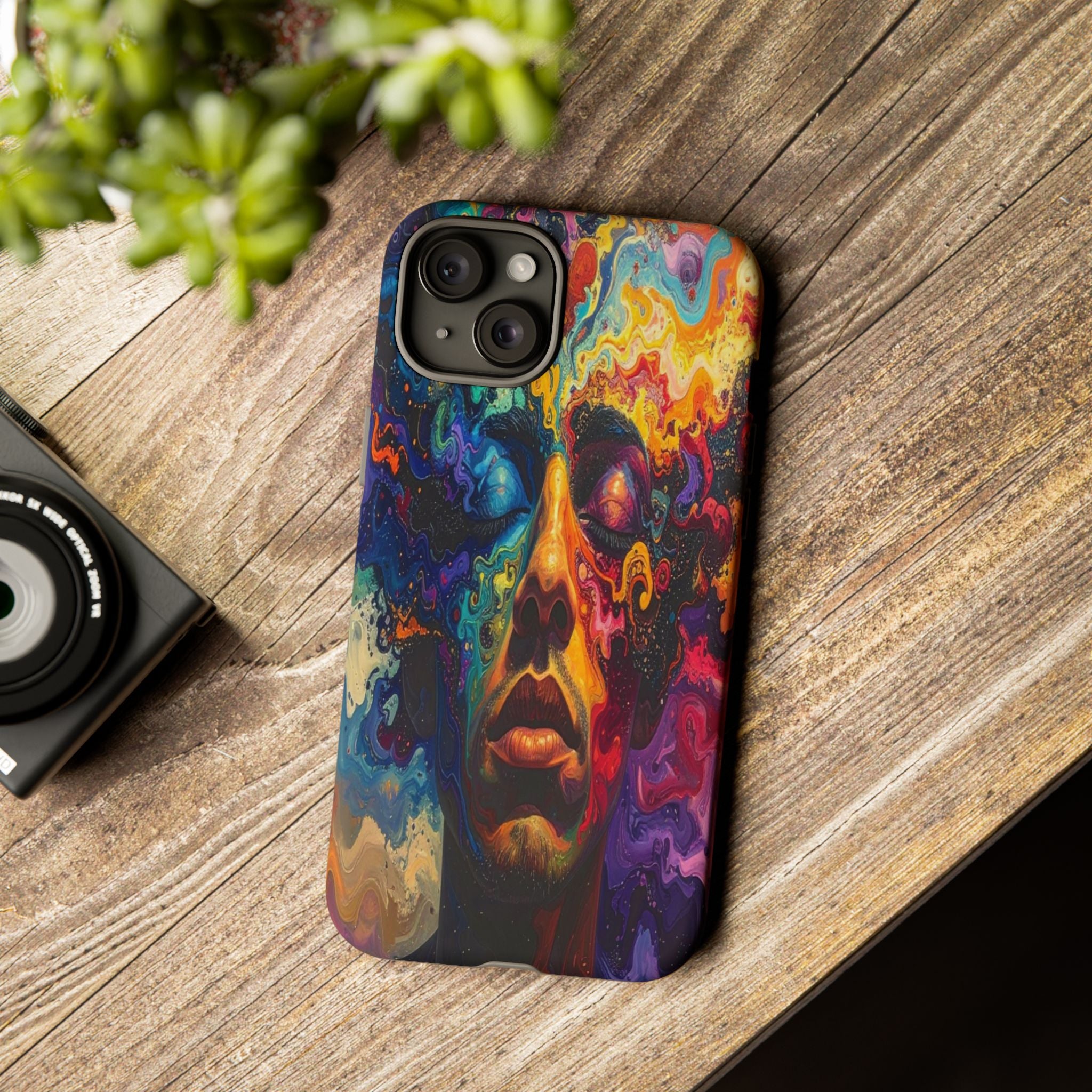 Psyche Unbound: Chromatic Consciousness, Digital Portrait Exploration - L’Art Suprême Phone Case