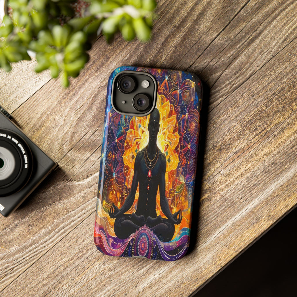 Cosmic Awakening: Spiritual Meditation Mandala, Chakra Energy Visualization - L’Art Suprême Phone Case