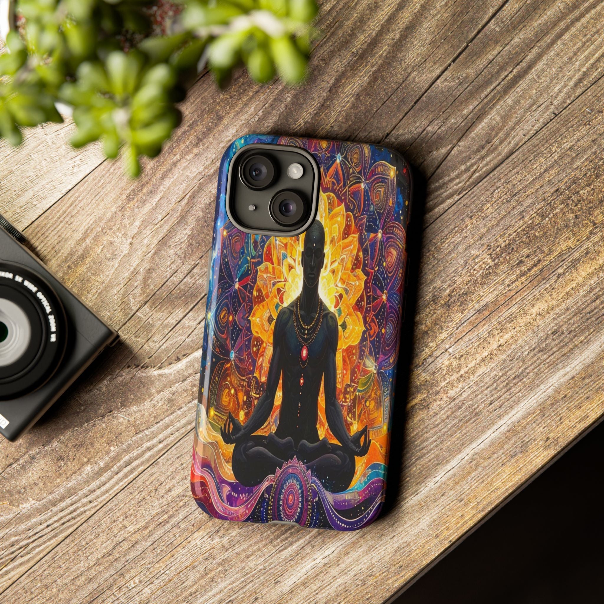 Cosmic Awakening: Spiritual Meditation Mandala, Chakra Energy Visualization - L’Art Suprême Phone Case