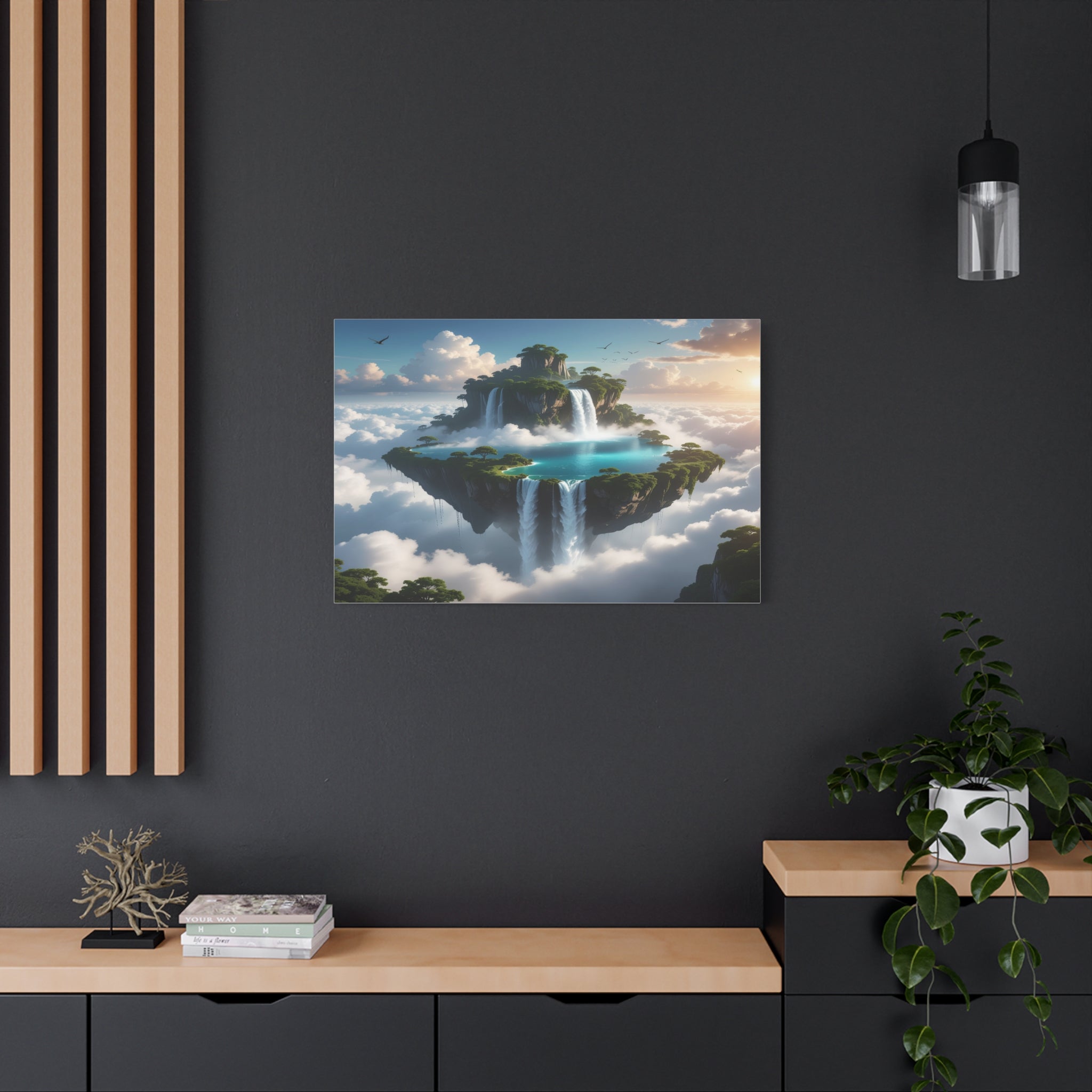 Celestial Archipelago: Floating Worlds of Mist and Stone, Digital Fantasy Landscape - L’Art Suprême Canvas