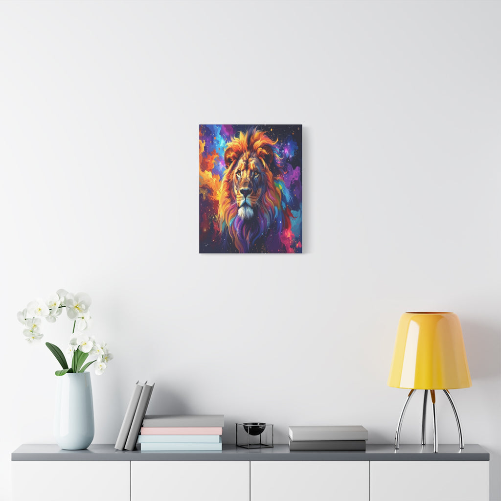 Cosmic Mane: Celestial Lion Portrait, Digital Cosmic Artwork - L’Art Suprême Canvas