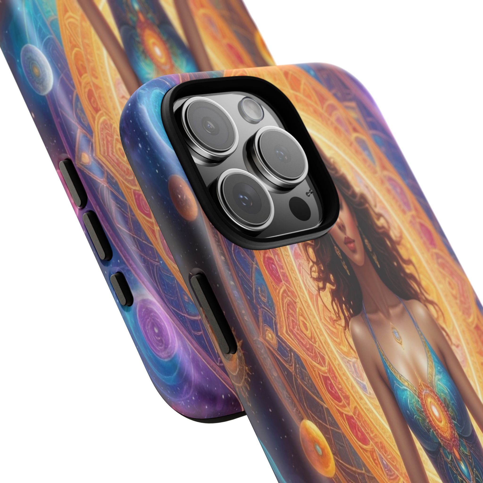 Cosmic Awakening: Spiritual Meditation Mandala, Celestial Energy Visualization - L’Art Suprême Phone Case