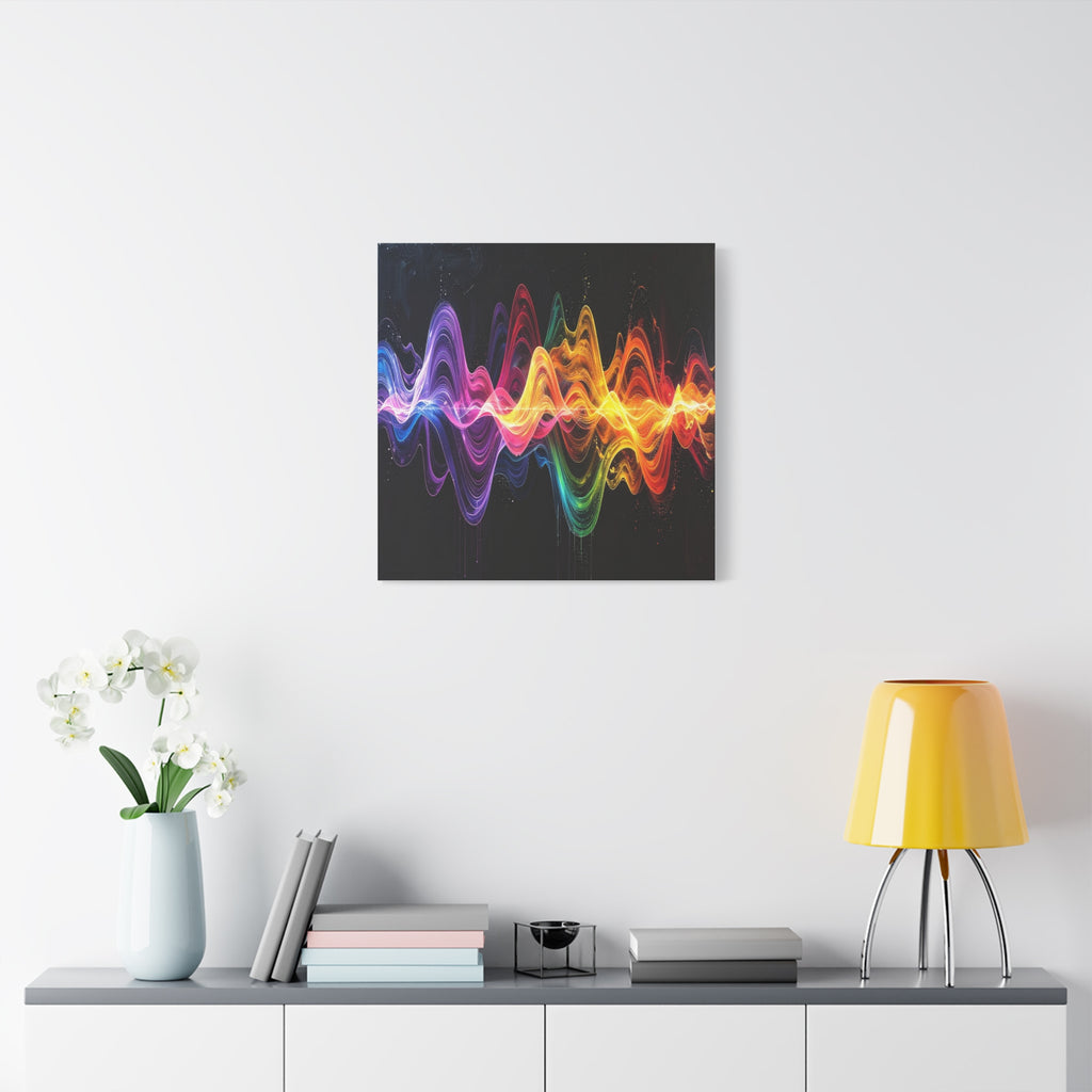 Sonic Spectrum: Digital Sound Wave Visualization, Color Gradient Artwork - L’Art Suprême Canvas