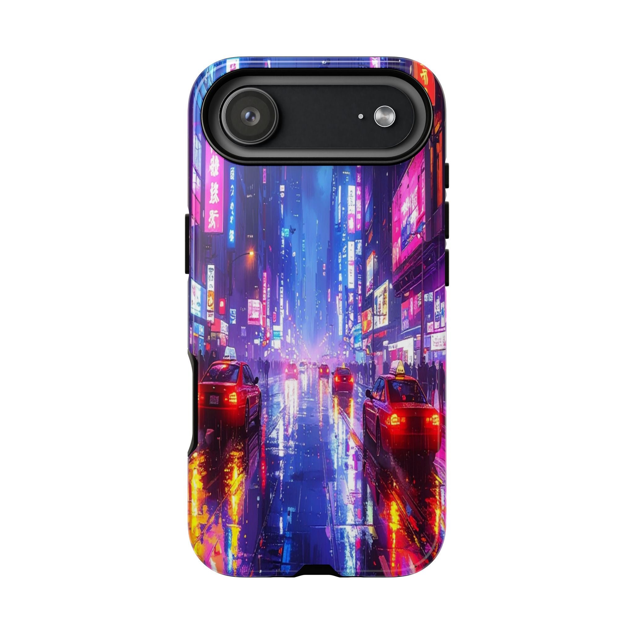 Neon Dystopia: Cyberpunk Metropolis, Urban Night Reflections - L’Art Suprême Phone Case