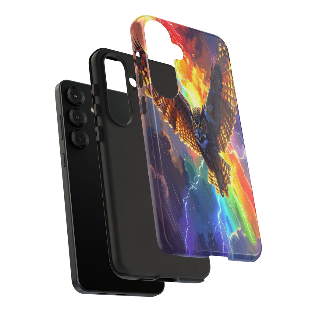 Thunderwing: Ethereal Owl in Electric Storm, Digital Fantasy Artwork - L’Art Suprême Phone Case