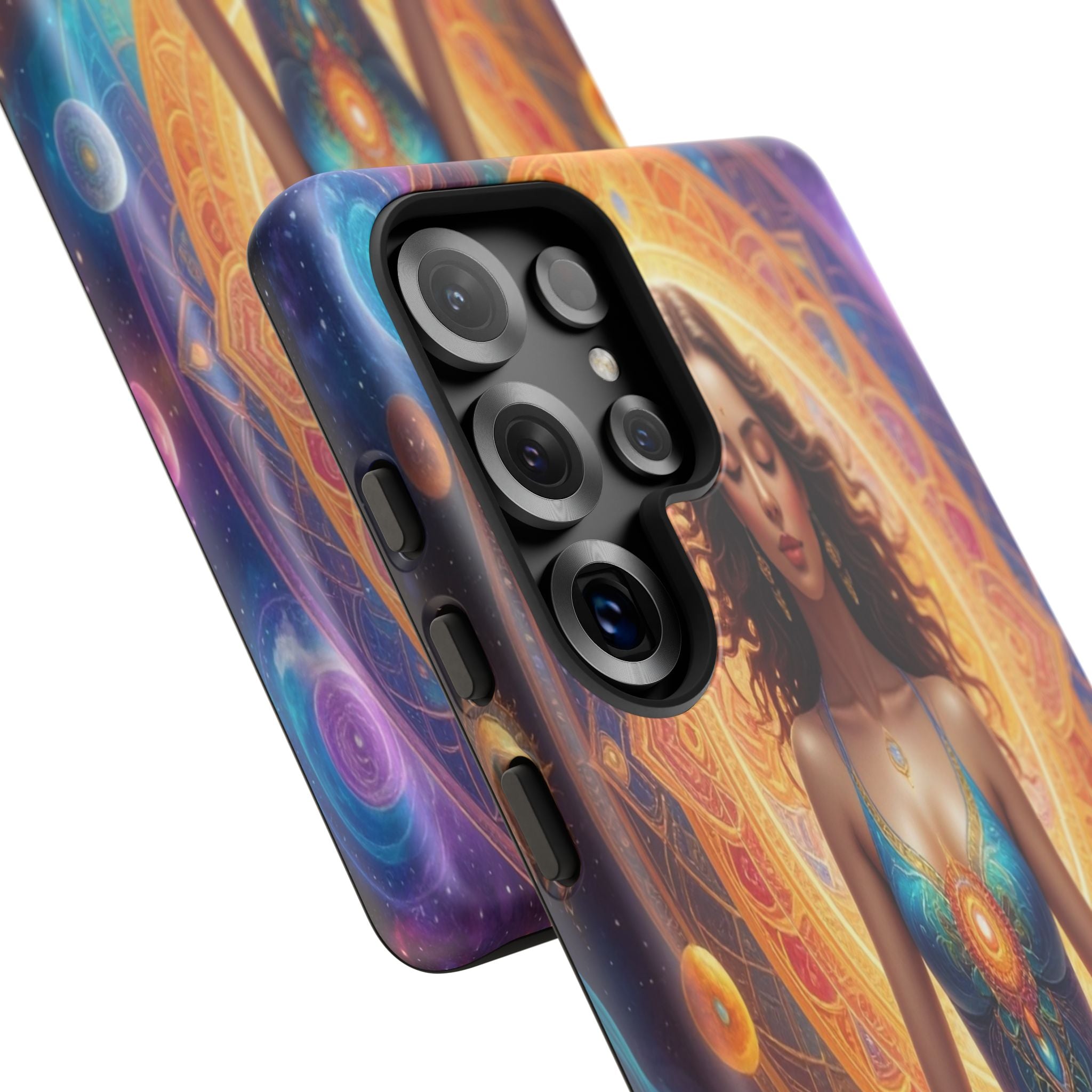 Cosmic Awakening: Spiritual Meditation Mandala, Celestial Energy Visualization - L’Art Suprême Phone Case