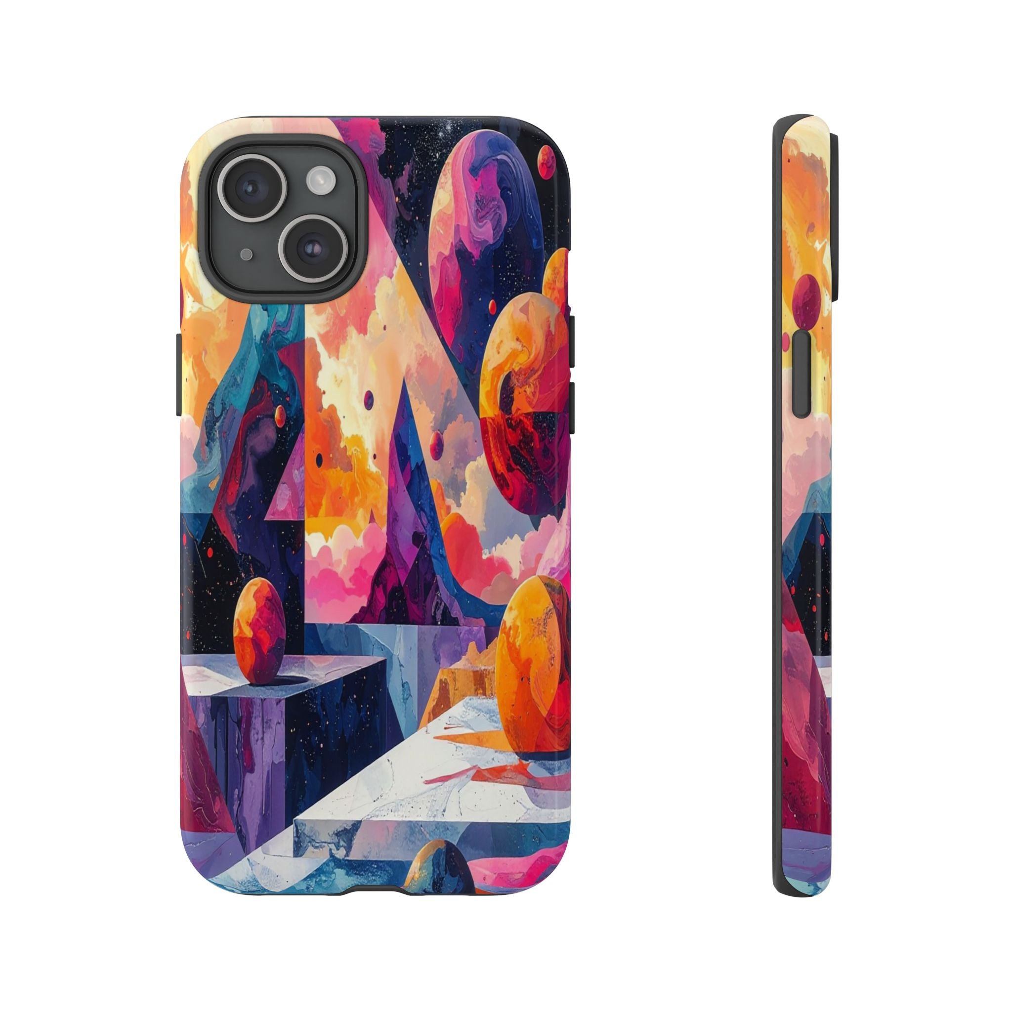Cosmic Geometrica: Floating Spheres of Abstraction, Digital Dreamscape Dimensions - L’Art Suprême Phone Case
