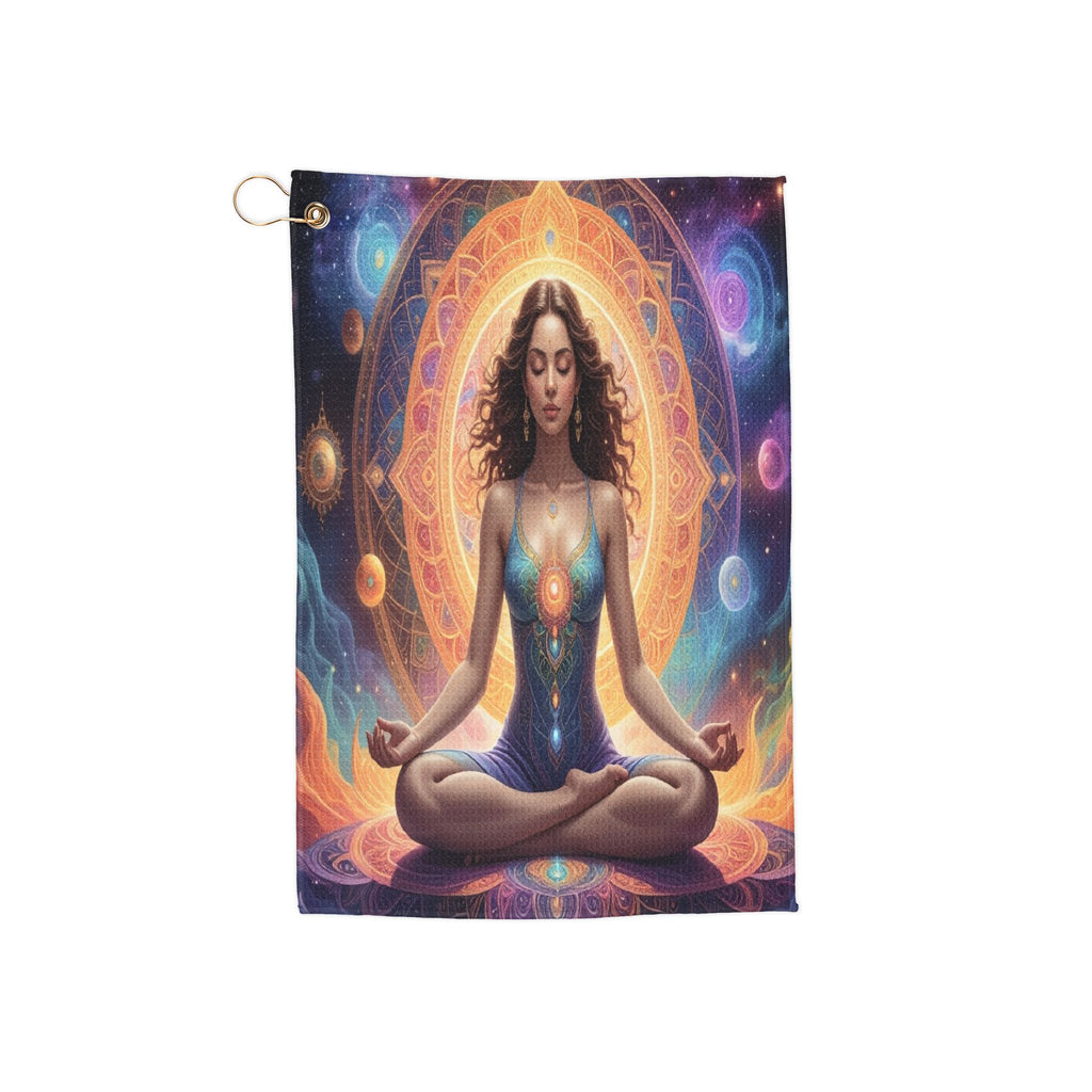 Inner Cosmos: Meditative Mandala Awakening, Digital Spiritual Art -  L'Art Golf Towel