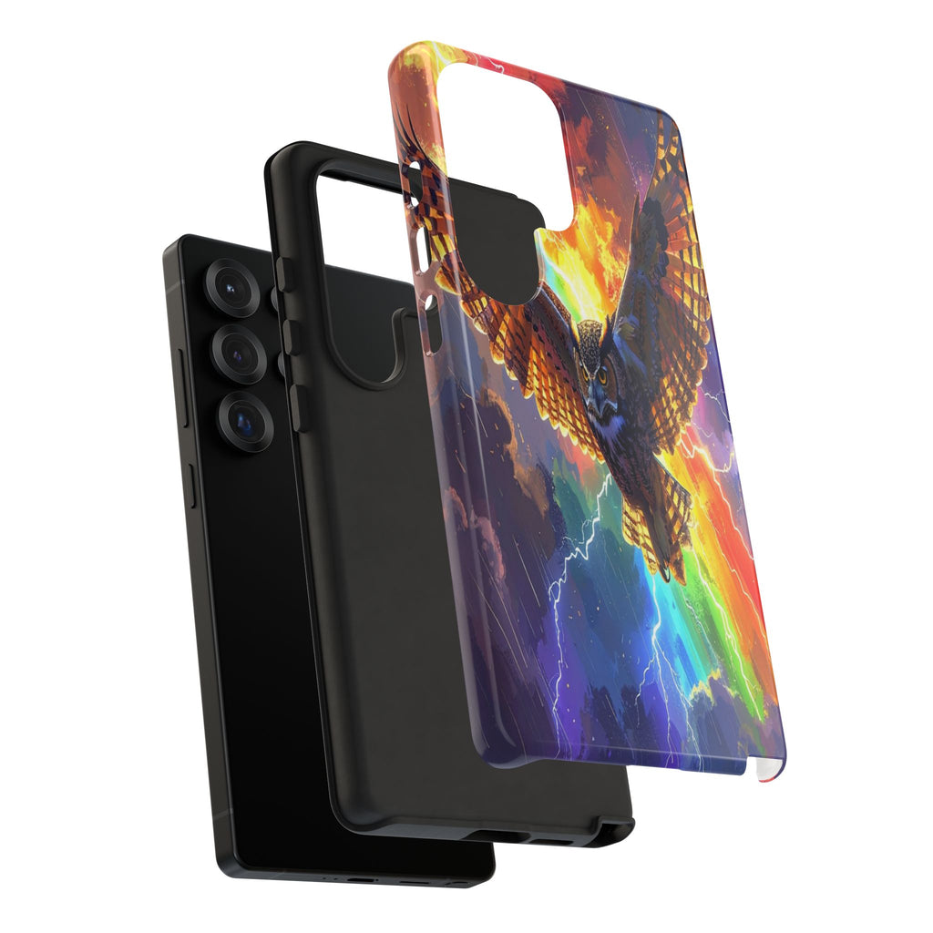 Thunderwing: Ethereal Owl in Electric Storm, Digital Fantasy Artwork - L’Art Suprême Phone Case