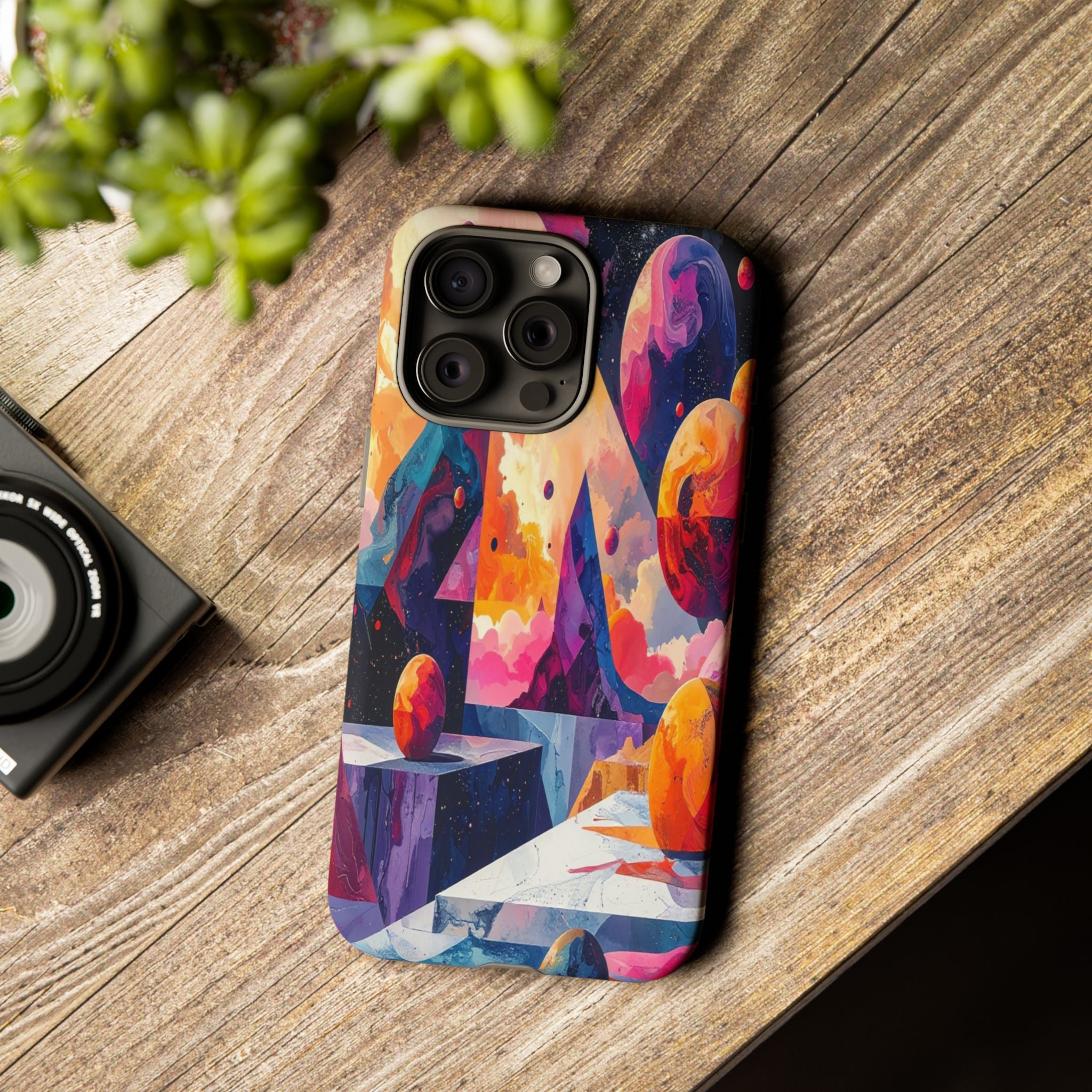 Cosmic Geometrica: Floating Spheres of Abstraction, Digital Dreamscape Dimensions - L’Art Suprême Phone Case