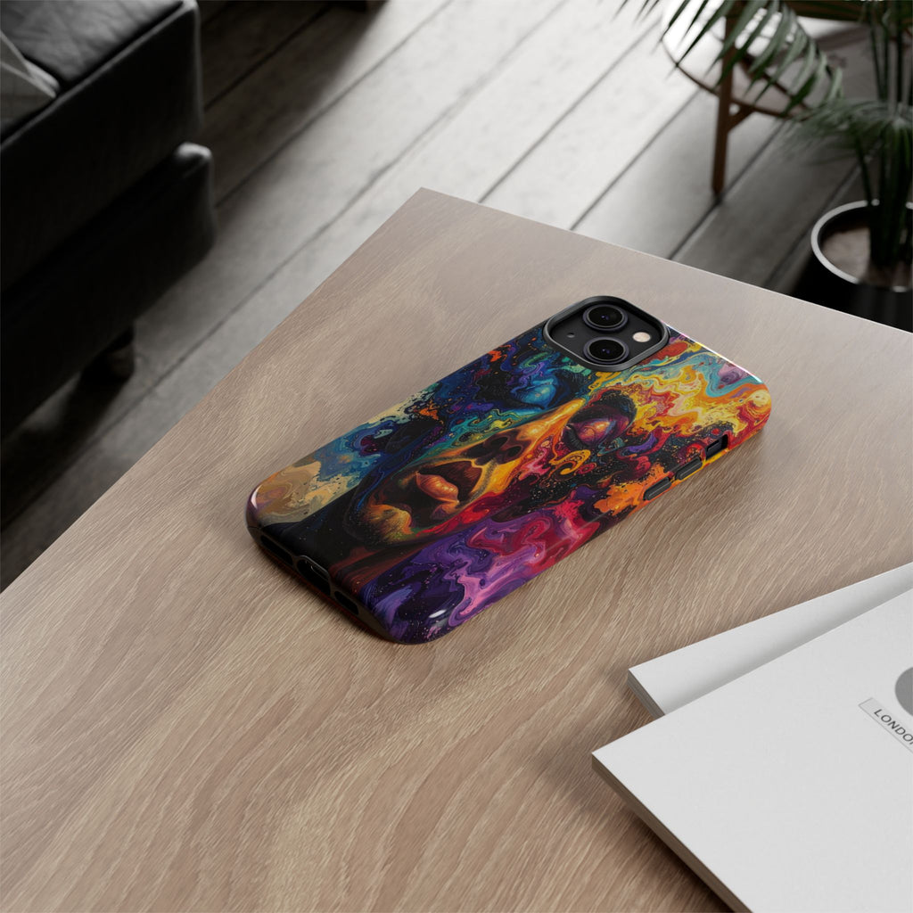 Psyche Unbound: Chromatic Consciousness, Digital Portrait Exploration - L’Art Suprême Phone Case