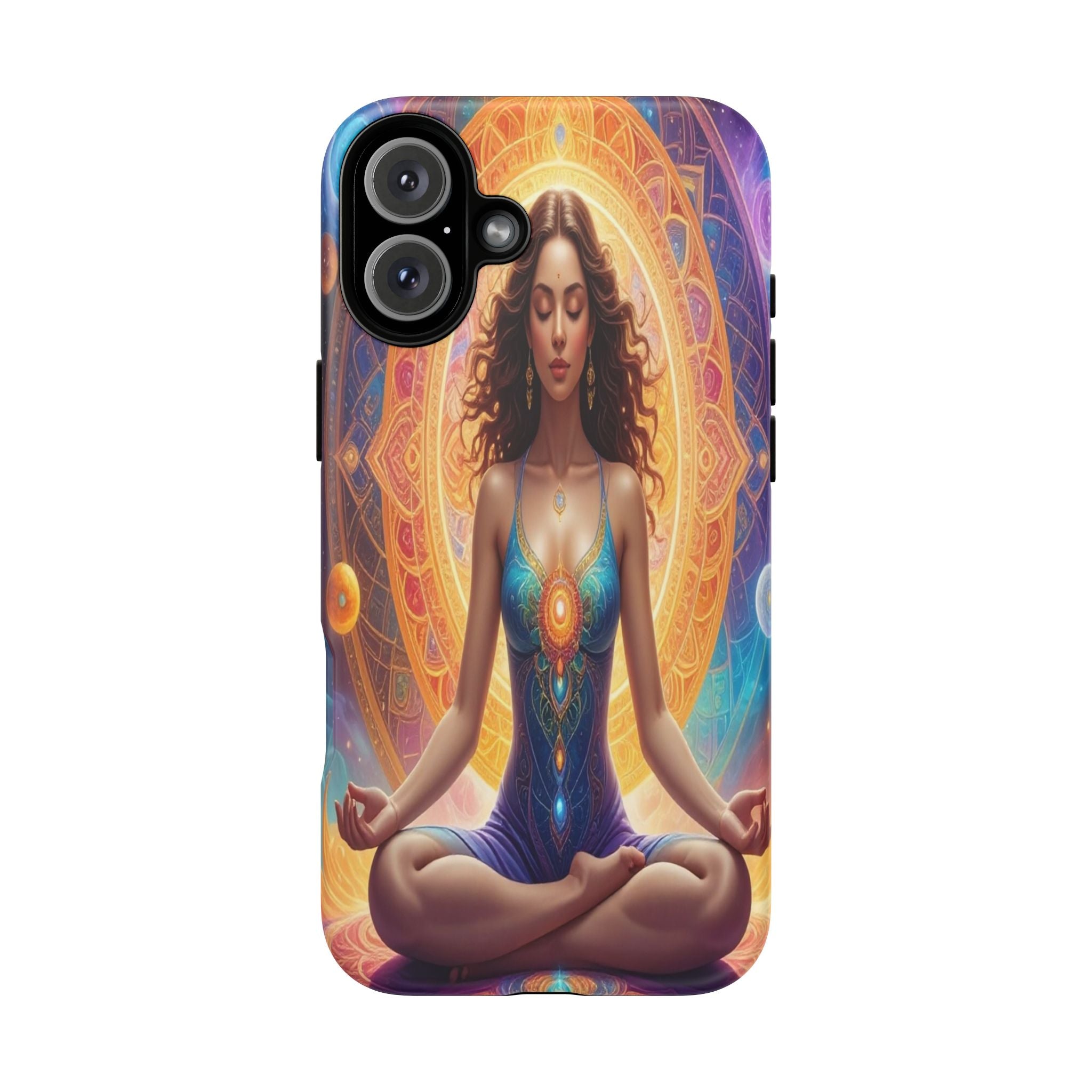 Cosmic Awakening: Spiritual Meditation Mandala, Celestial Energy Visualization - L’Art Suprême Phone Case