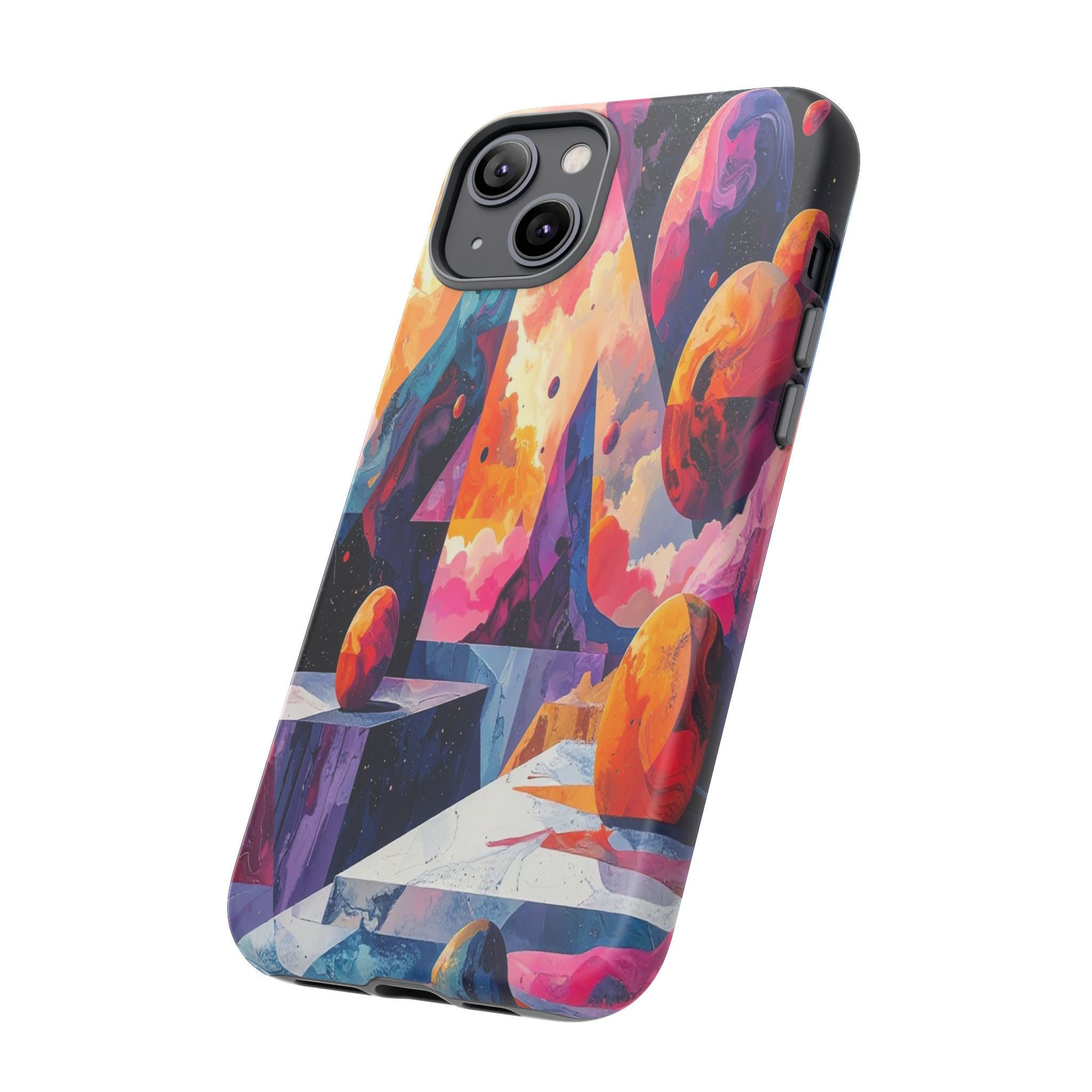 Cosmic Geometrica: Floating Spheres of Abstraction, Digital Dreamscape Dimensions - L’Art Suprême Phone Case