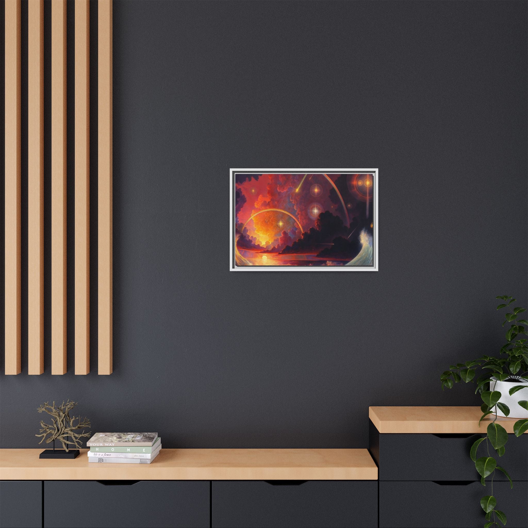 "Celestial Tides" – Framed Canvas Print