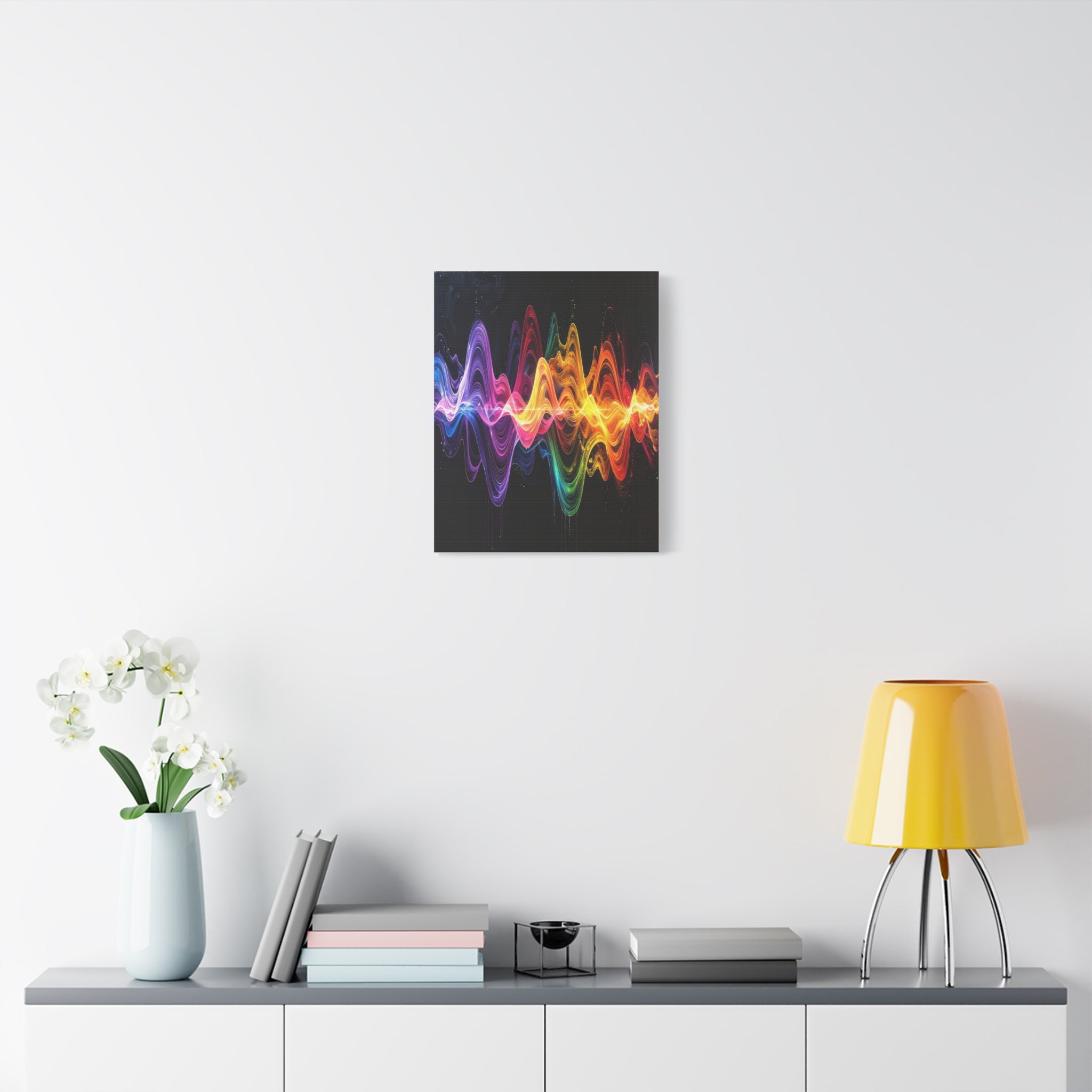 Sonic Spectrum: Digital Sound Wave Visualization, Color Gradient Artwork - L’Art Suprême Canvas