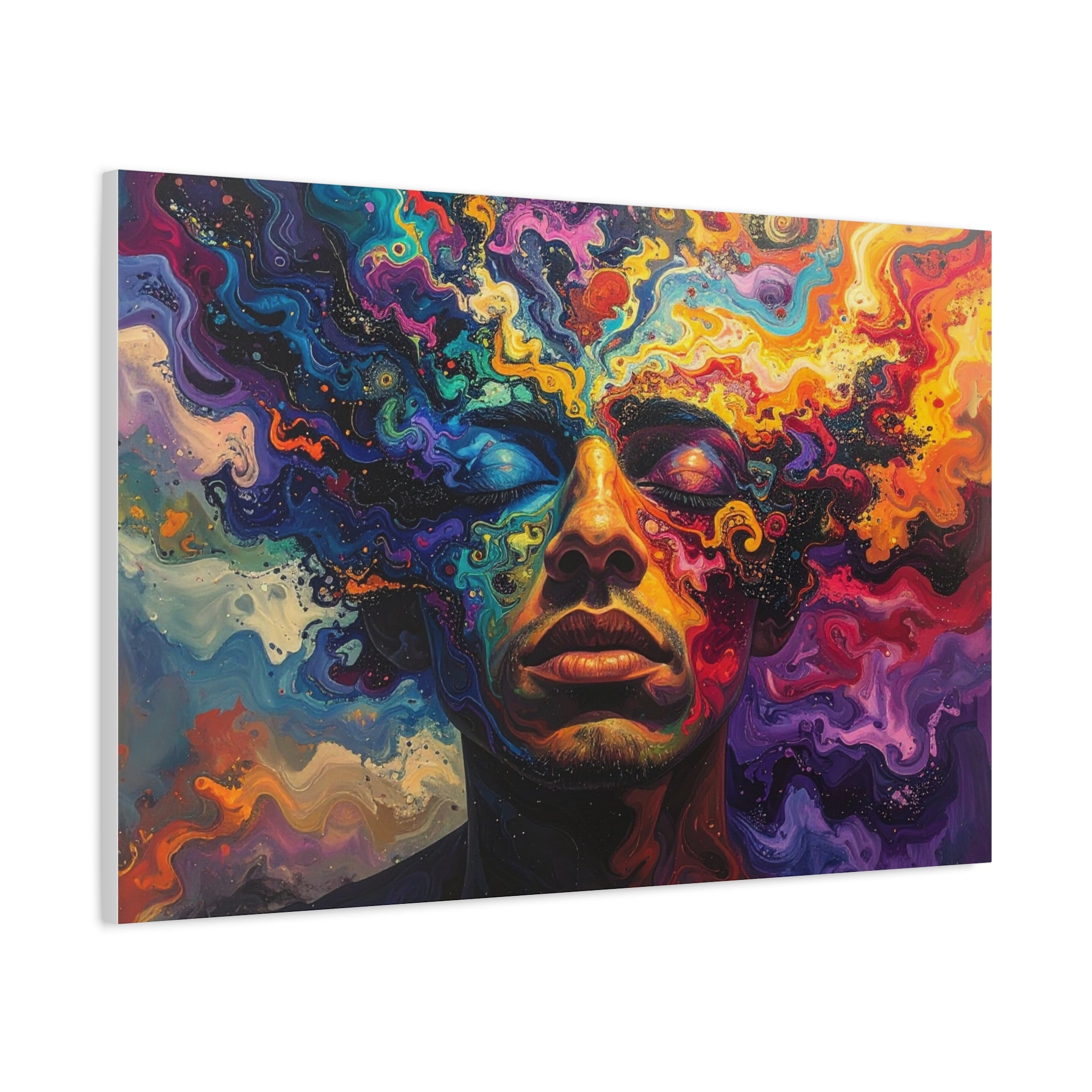Consciousness Unfolding: Psychedelic Inner Landscape, Fluid Abstract Meditation - L’Art Suprême Canvas