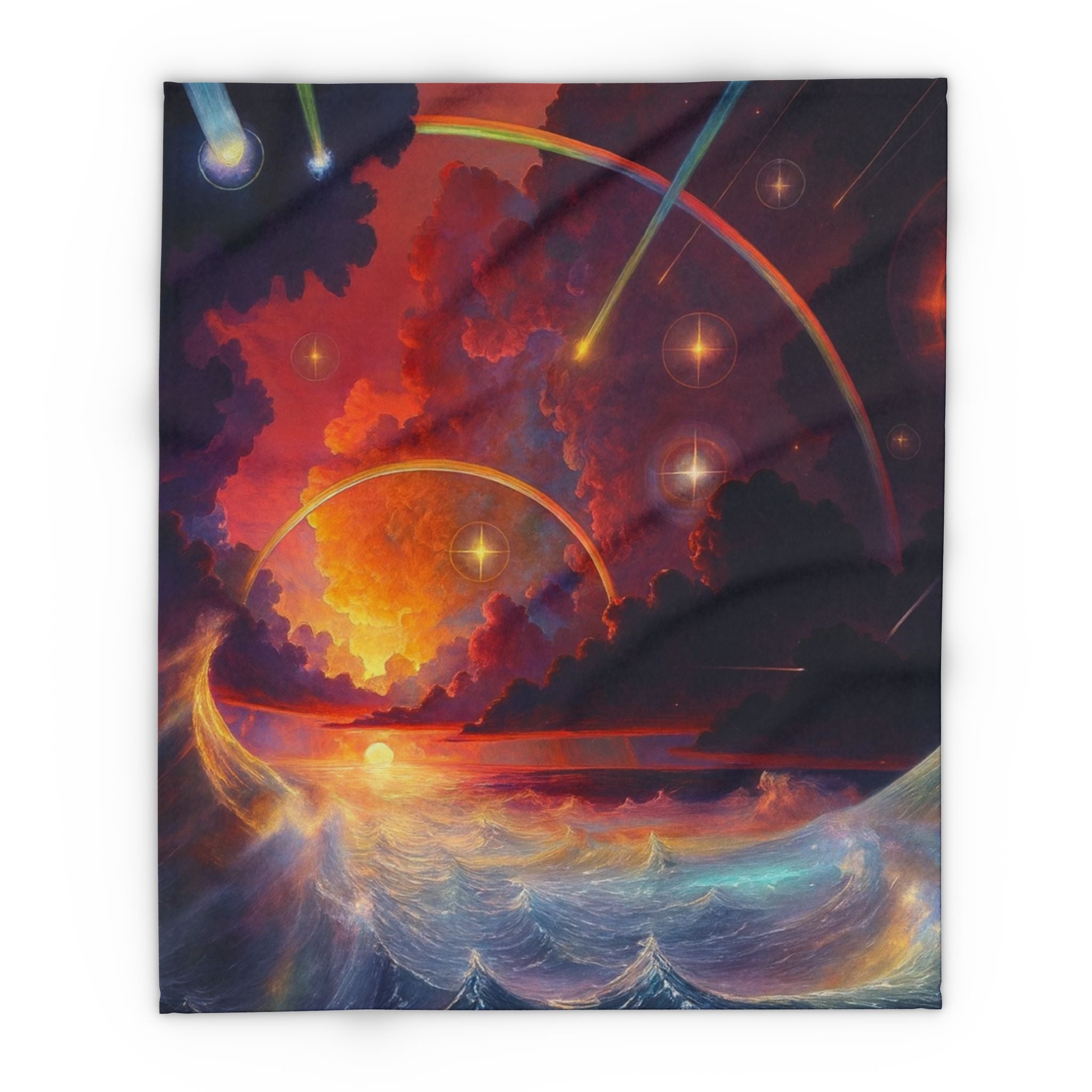 "Celestial Tides" – Dreamscape Fleece Blanket