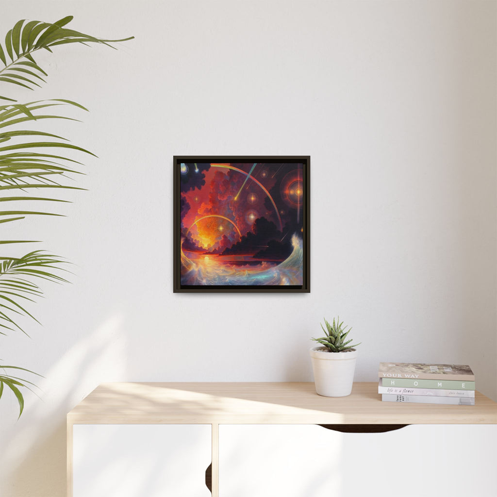 "Celestial Tides" – Framed Canvas Print