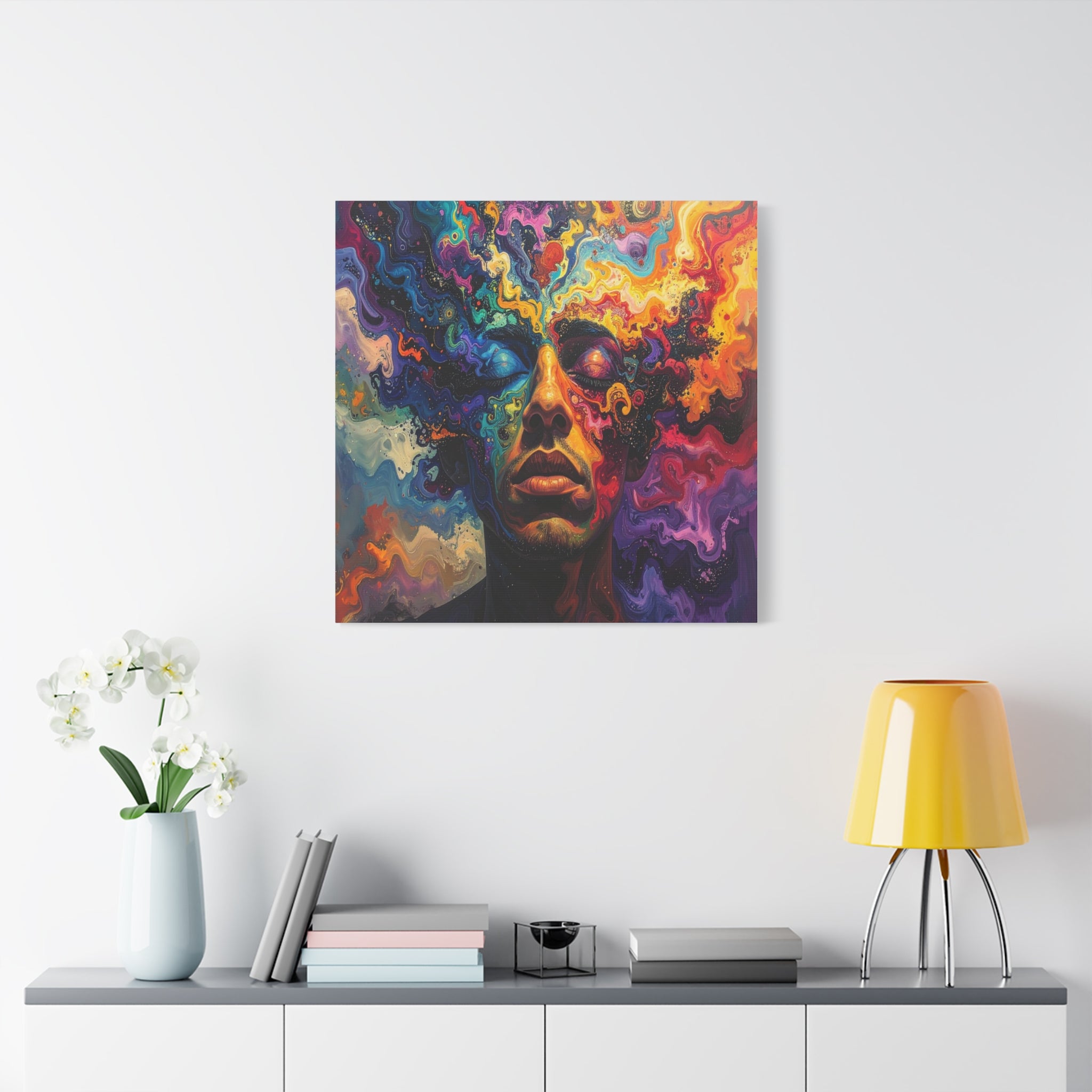 Consciousness Unfolding: Psychedelic Inner Landscape, Fluid Abstract Meditation - L’Art Suprême Canvas