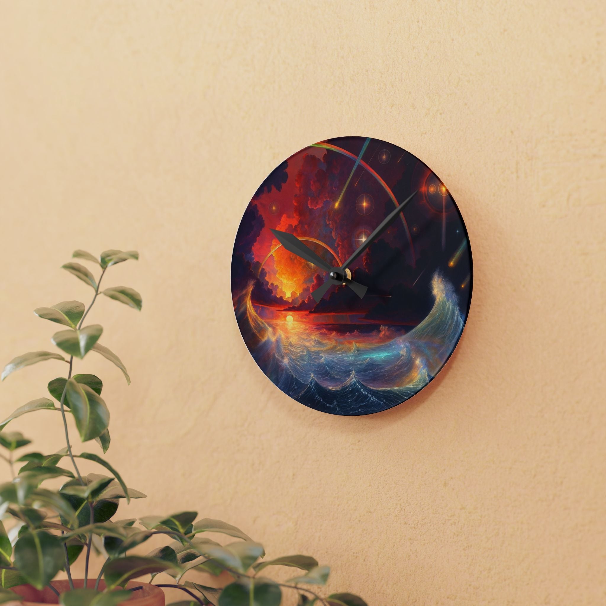 "Celestial Tides" – Acrylic Wall Clock