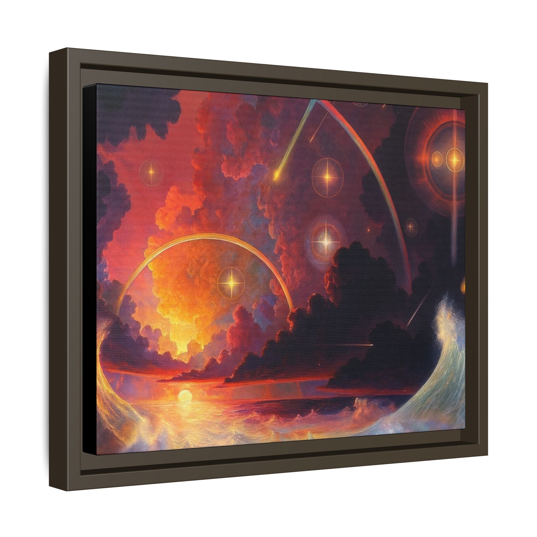"Celestial Tides" – Framed Canvas Print