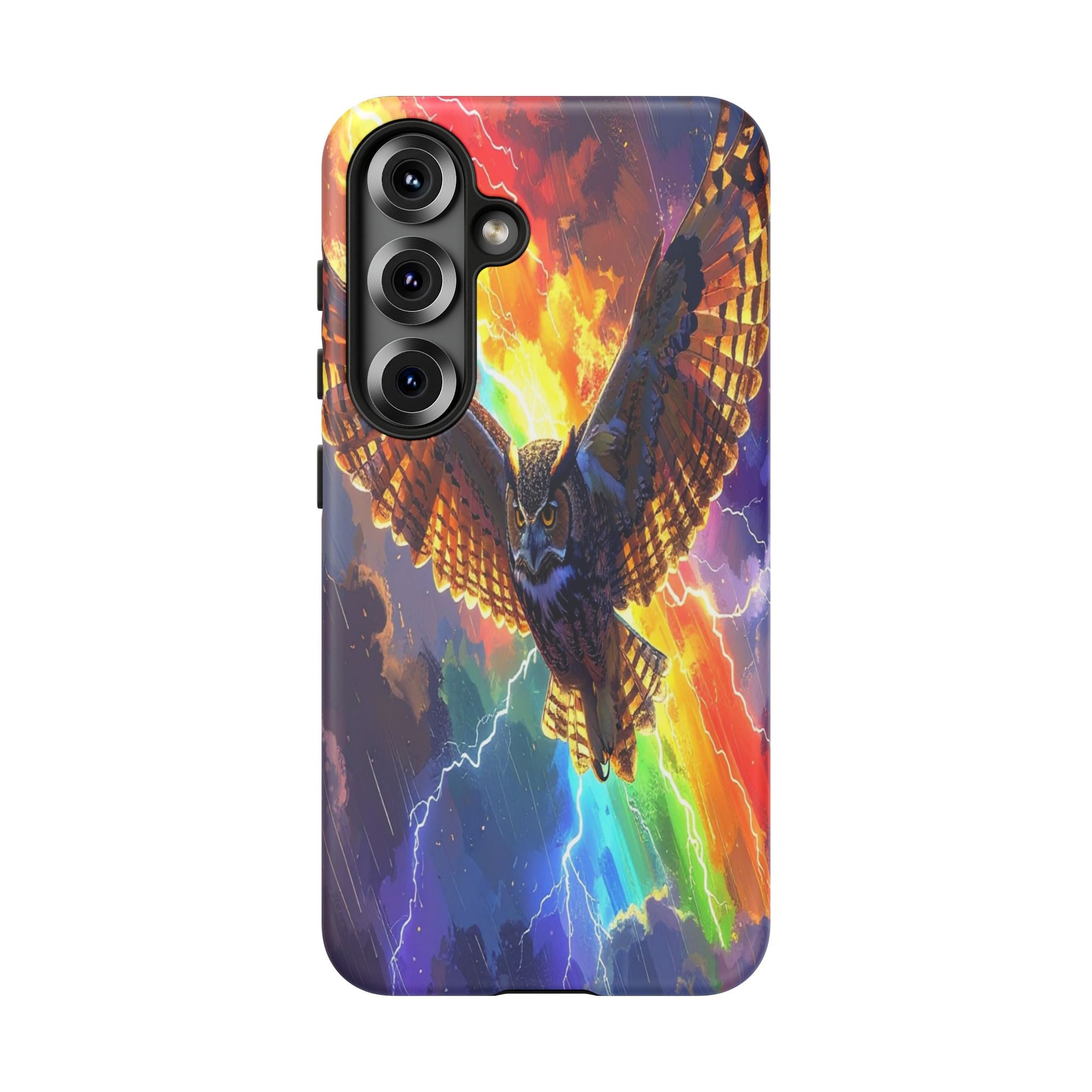 Thunderwing: Ethereal Owl in Electric Storm, Digital Fantasy Artwork - L’Art Suprême Phone Case